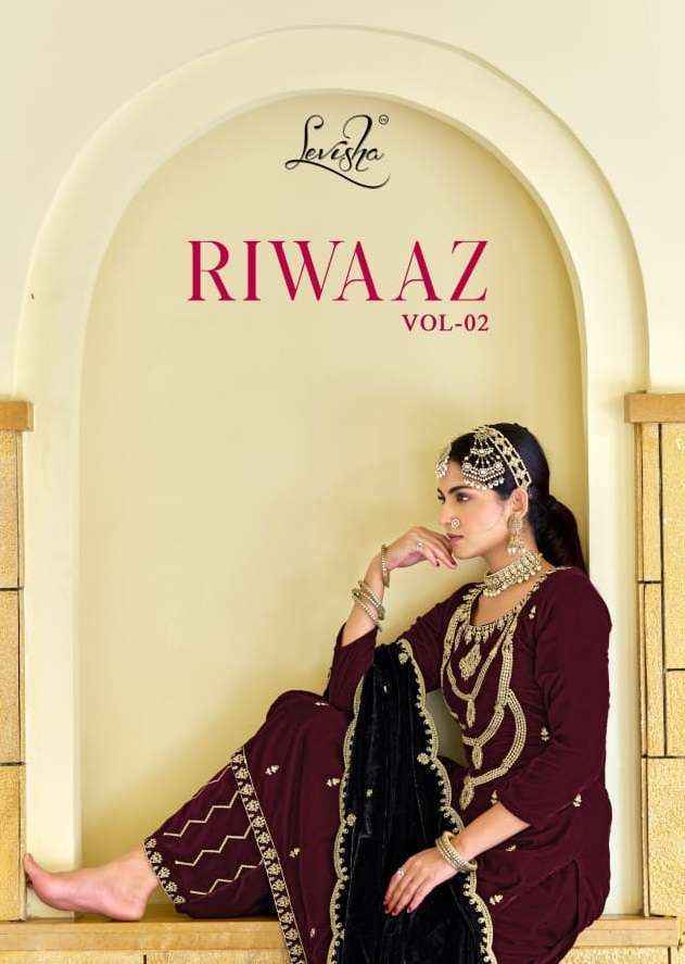 Levisha Riwaaz Vol 2 Velvet Dress Material Wholesale Market Surat ( 6 pcs Catalogue )