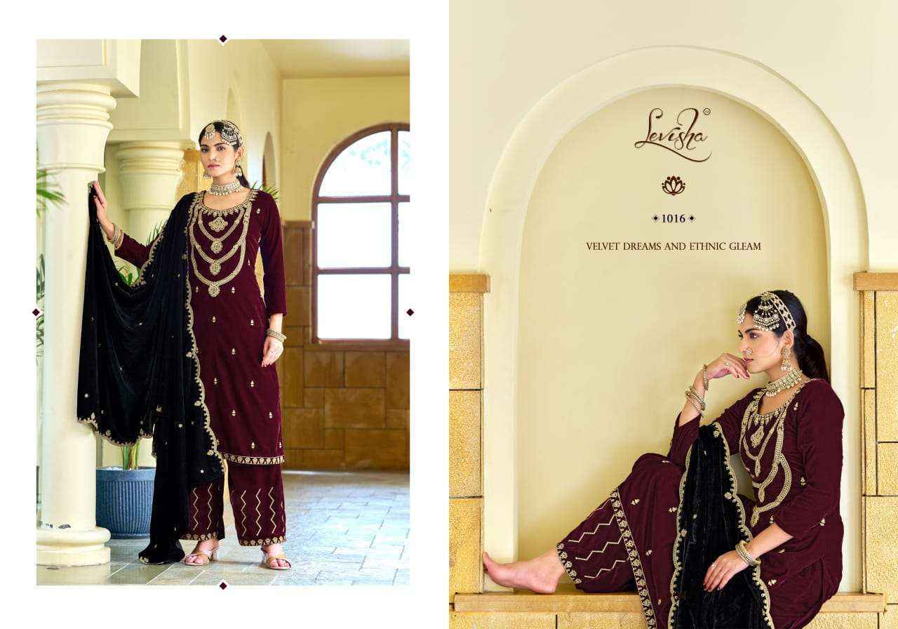 Levisha Riwaaz Vol 2 Velvet Dress Material Wholesale Market Surat ( 6 pcs Catalogue )