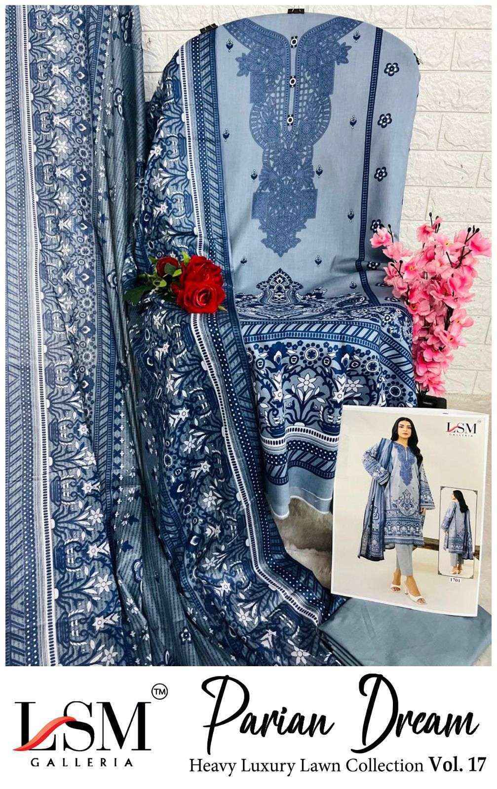 LSM Galleria Parian Dream Vol 17 Lawn Cotton Dress Material Collection ( 6 Pcs Catalog )