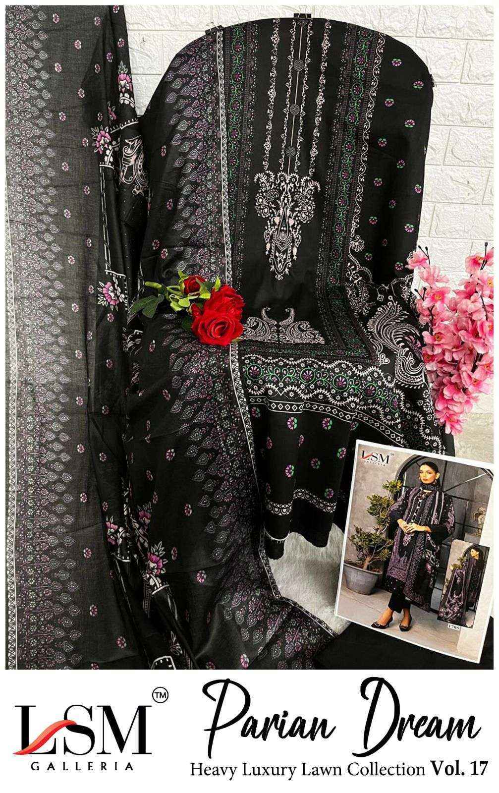 LSM Galleria Parian Dream Vol 17 Lawn Cotton Dress Material Collection ( 6 Pcs Catalog )