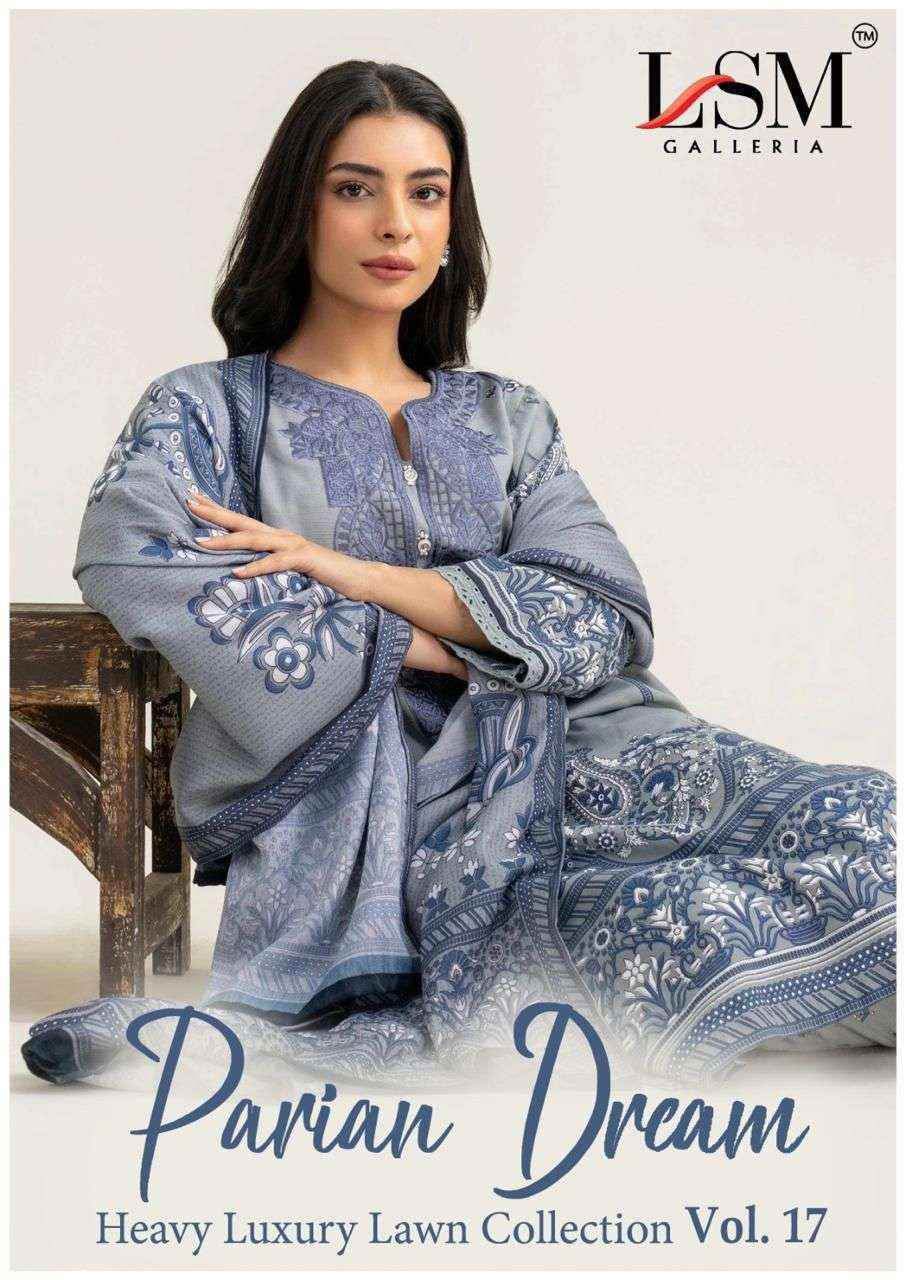 LSM Galleria Parian Dream Vol 17 Lawn Cotton Dress Material Collection ( 6 Pcs Catalog )