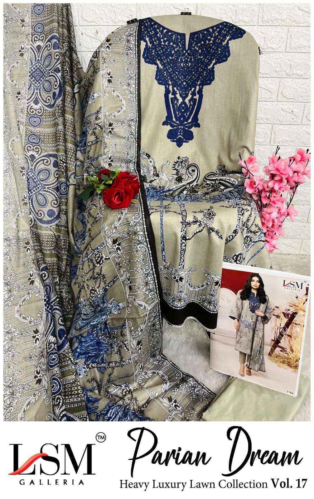 LSM Galleria Parian Dream Vol 17 Lawn Cotton Dress Material Collection ( 6 Pcs Catalog )