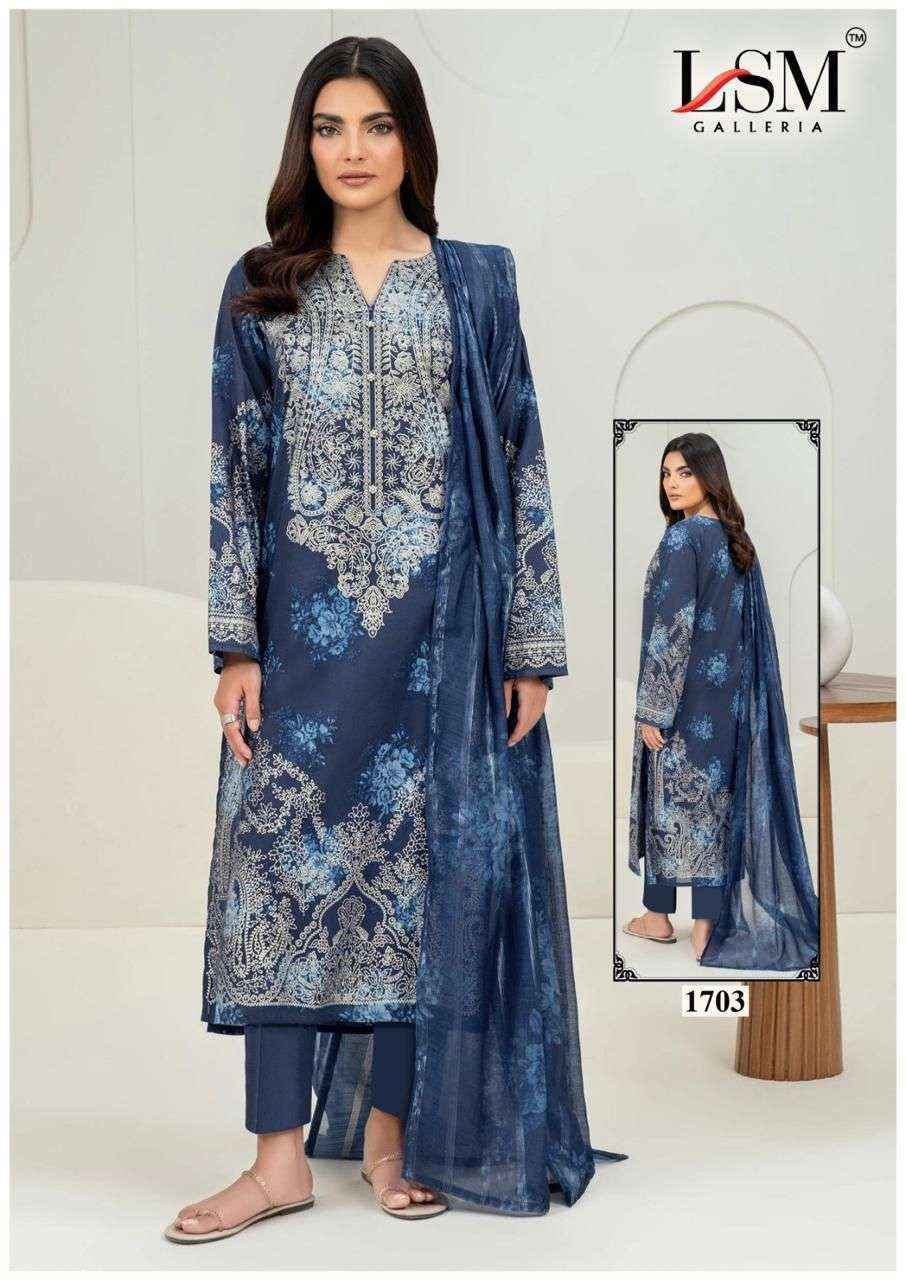 LSM Galleria Parian Dream Vol 17 Lawn Cotton Dress Material Collection ( 6 Pcs Catalog )