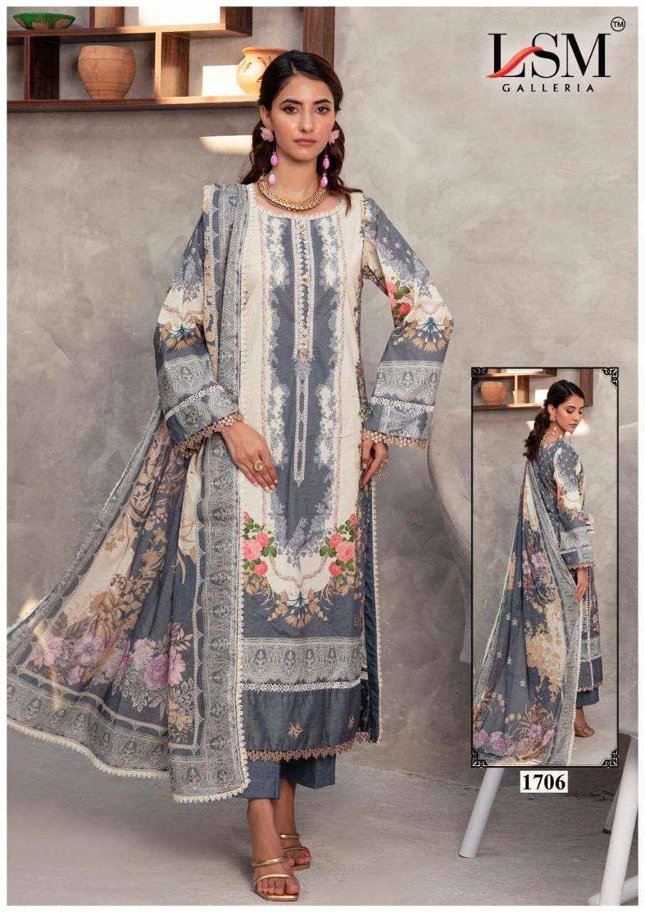 LSM Galleria Parian Dream Vol 17 Lawn Cotton Dress Material Collection ( 6 Pcs Catalog )