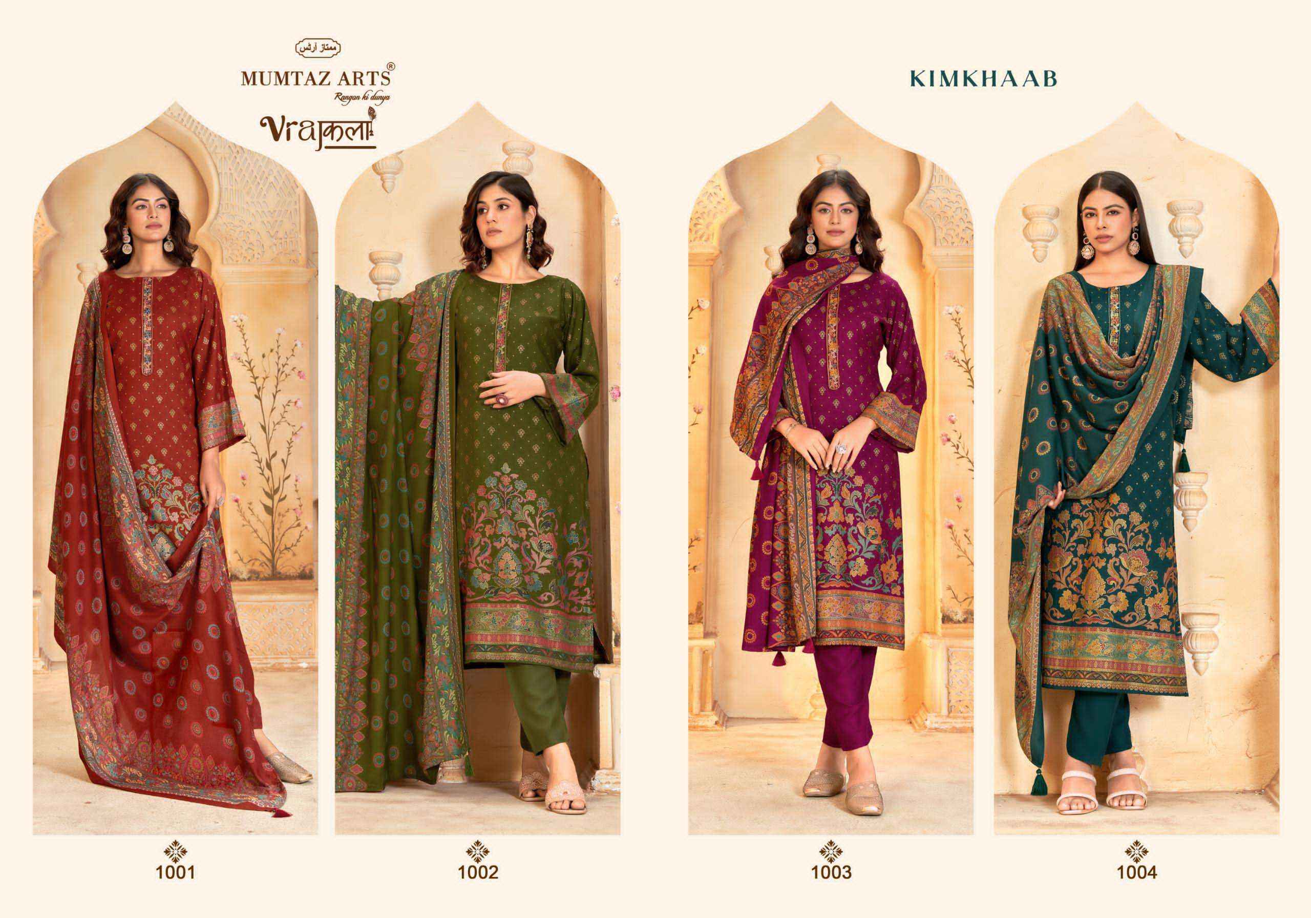 Mumtaz Arts Kimkhaab Pure Viscose Pashmina Dress Collection ( 5 Pcs Catalog )