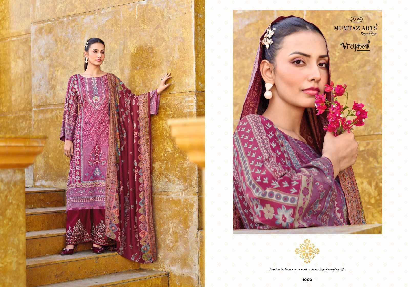 Mumtaz Arts Pearl Viscose Pashmina Dress Material Collection ( 4 Pcs Catalog )