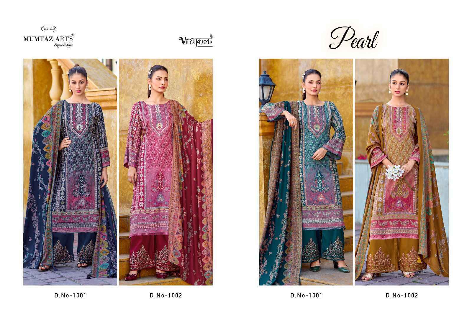 Mumtaz Arts Pearl Viscose Pashmina Dress Material Collection ( 4 Pcs Catalog )
