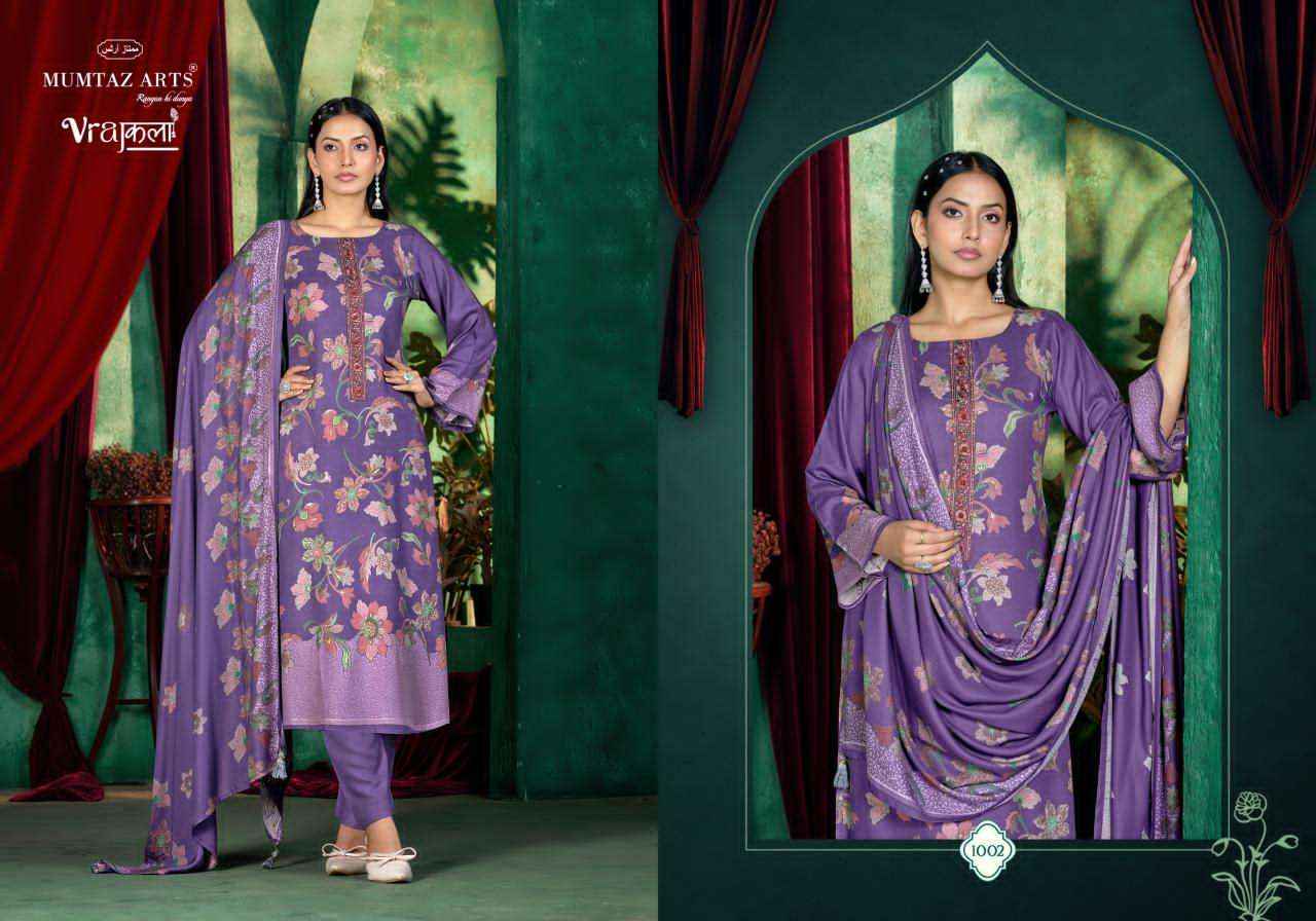 Mumtaz Arts Ruhyna Pure Viscose Pashmina Suit Catalog Suppliers