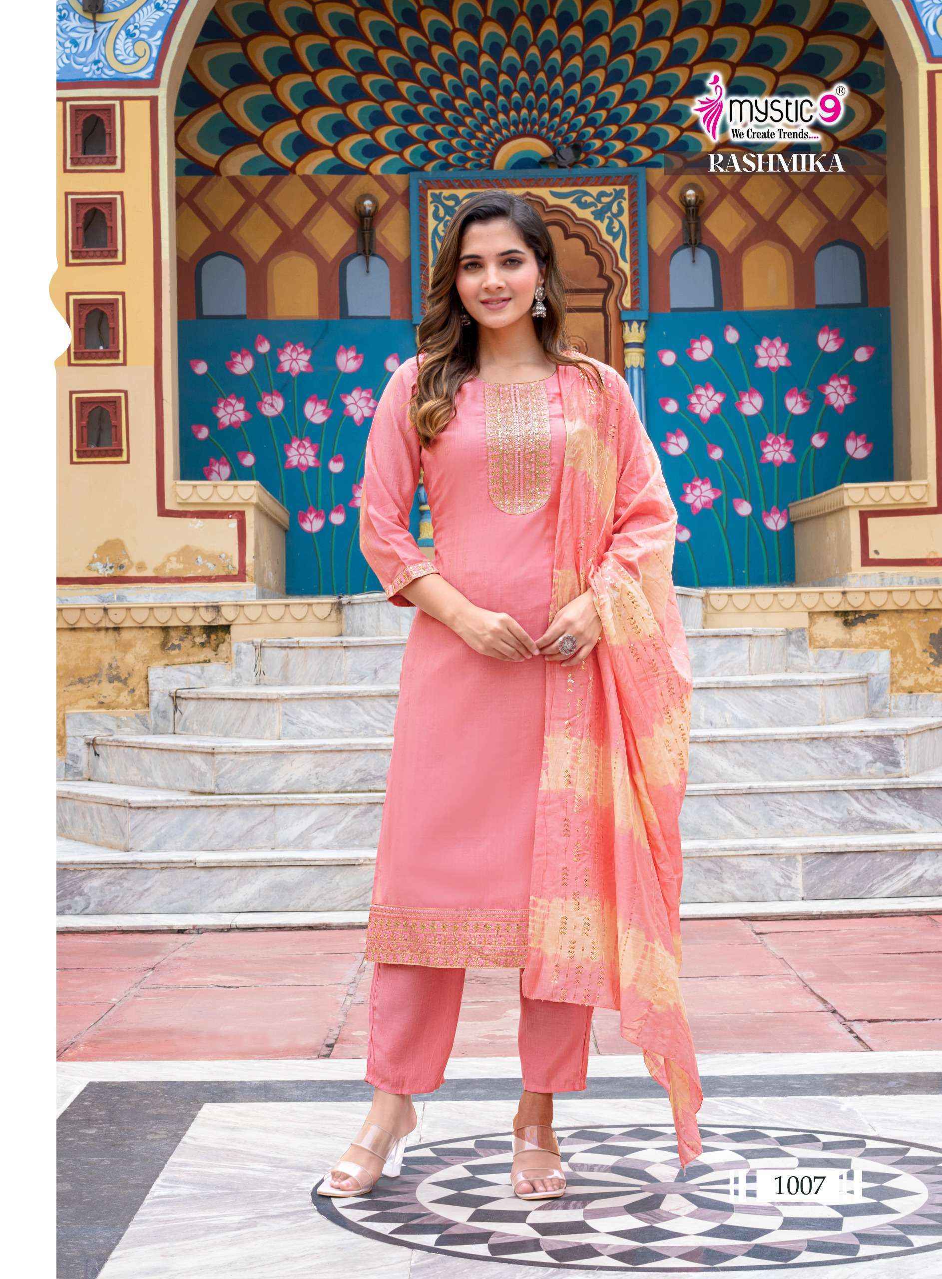 Mystic 9 Rashmika Vol 1 Simer Kurti Combo Collection ( 8 Pcs Catalog )