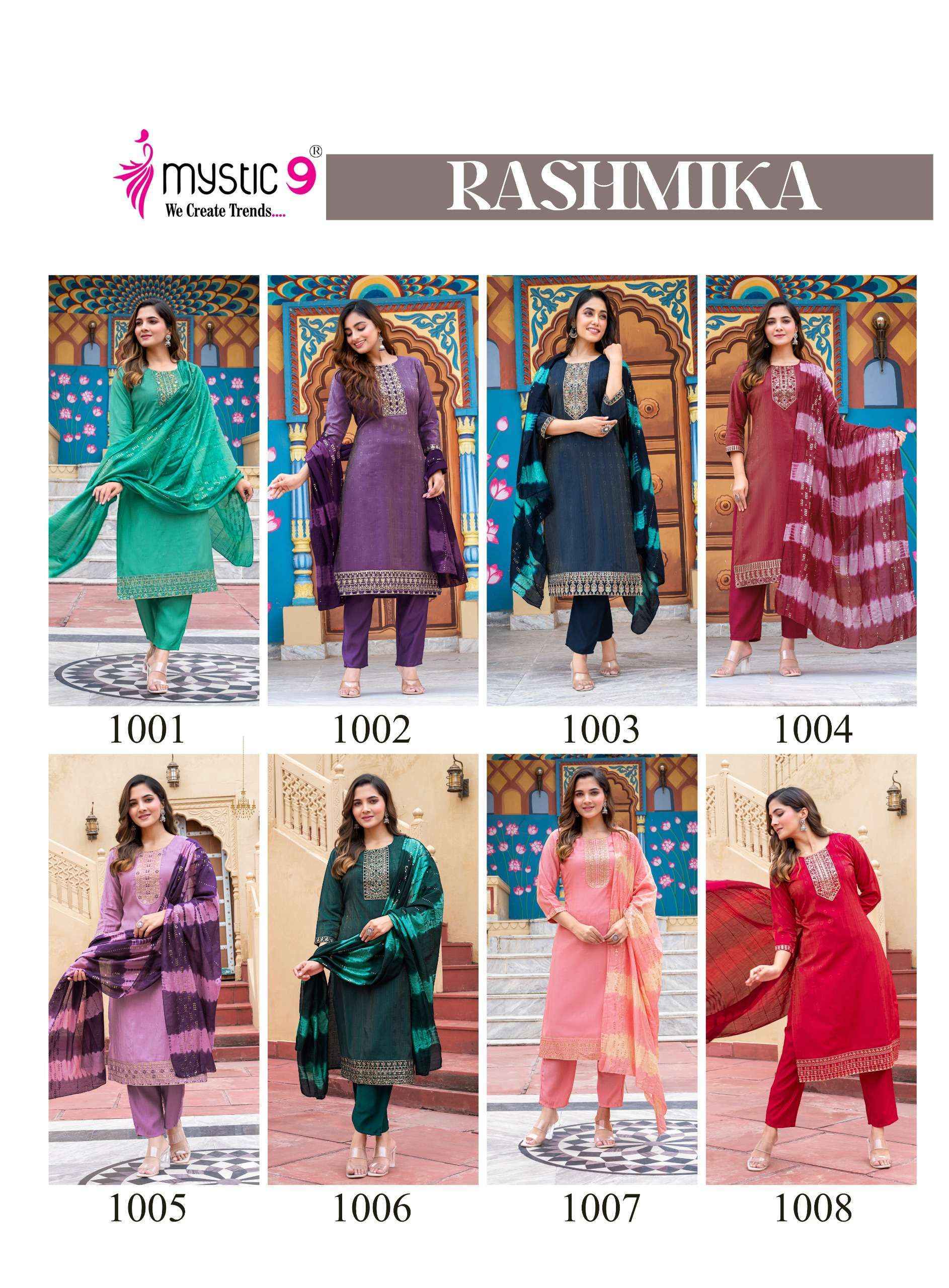 Mystic 9 Rashmika Vol 1 Simer Kurti Combo Collection ( 8 Pcs Catalog )
