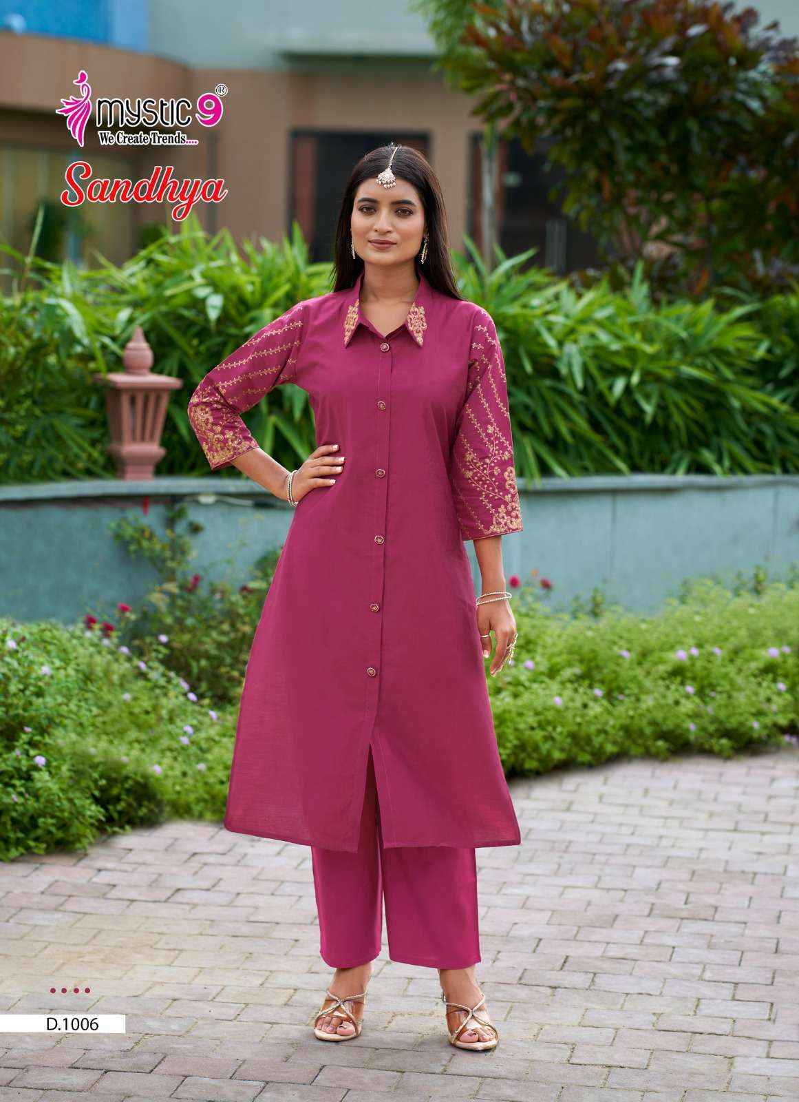 Mystic 9 Sandhya Silk Kurti With Bottom Collection ( 8 Pcs Catalog )
