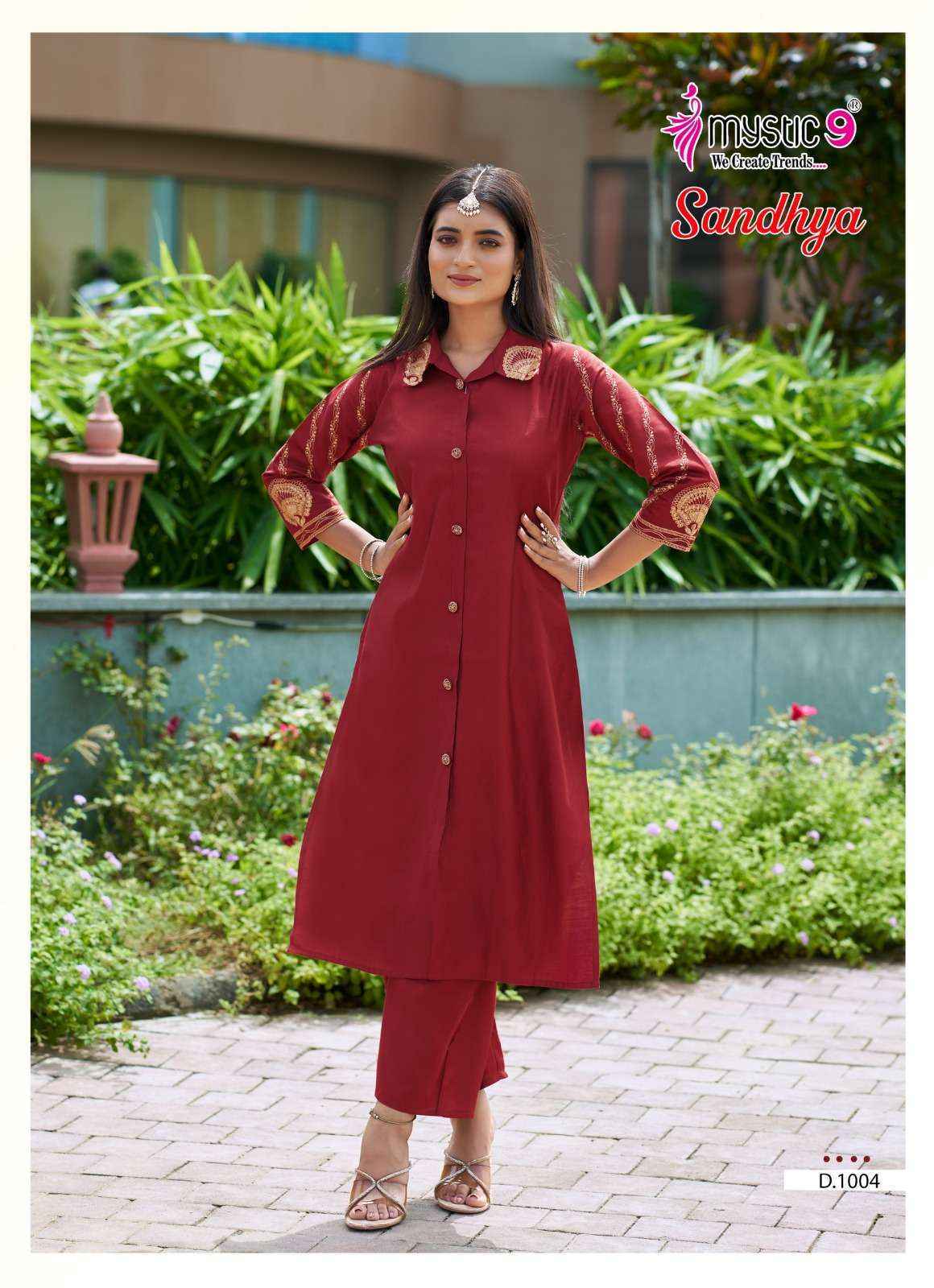 Mystic 9 Sandhya Silk Kurti With Bottom Collection ( 8 Pcs Catalog )