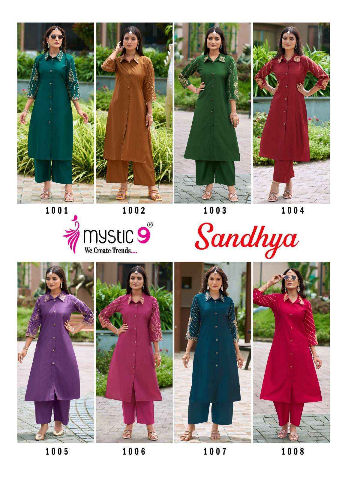 Mystic 9 Sandhya Silk Kurti With Bottom Collection ( 8 Pcs Catalog )