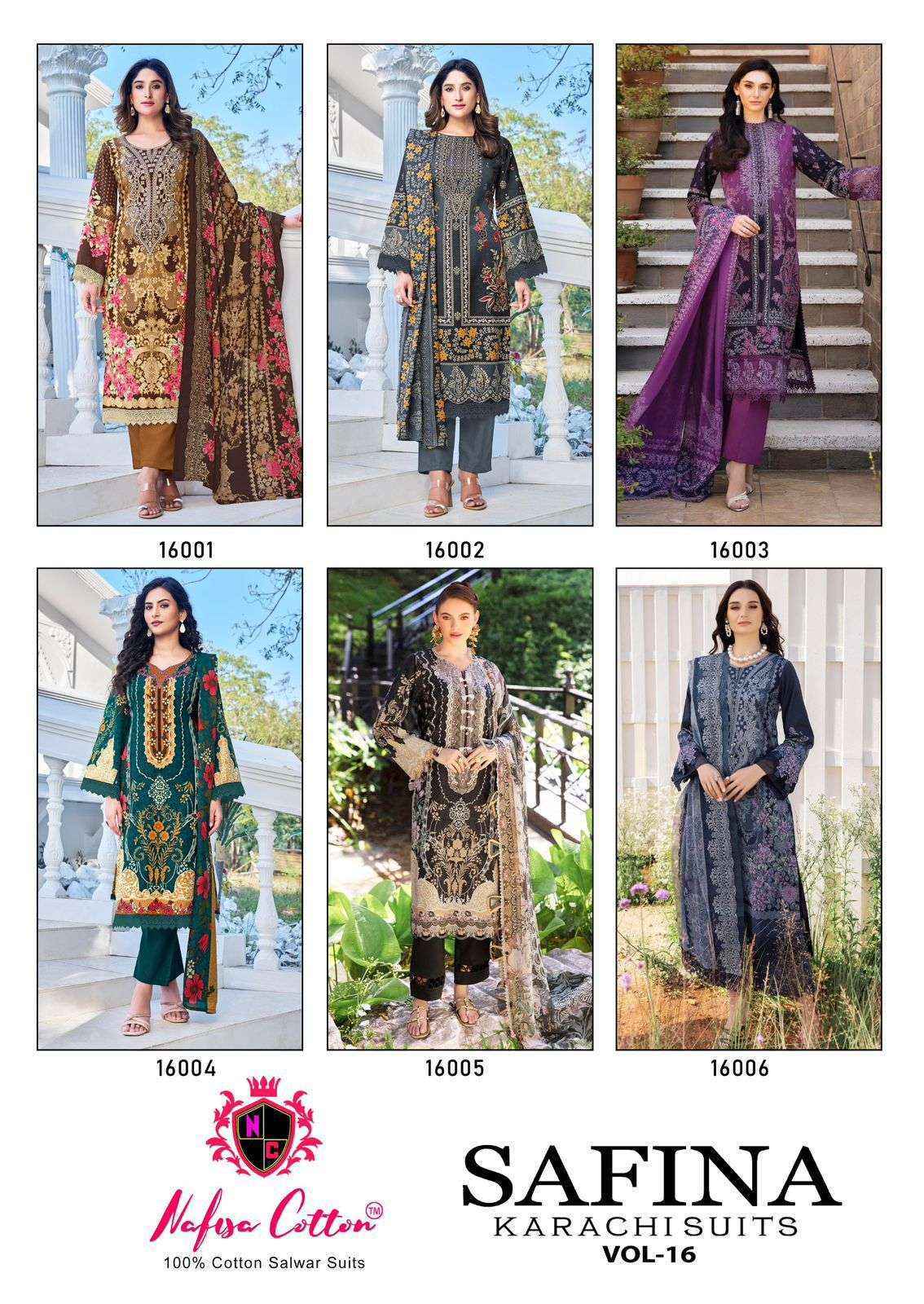 Nafisa Cotton Safina Vol 16 Cotton Dress Material Wholesale Price ( 6 Pcs Catalog )