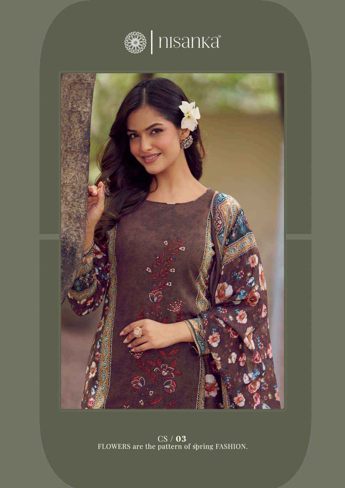 Nisanka Cashmere Vol 3 Fancy Ladies Dress Material Wholesale Price ( 6 Pcs Catalog )