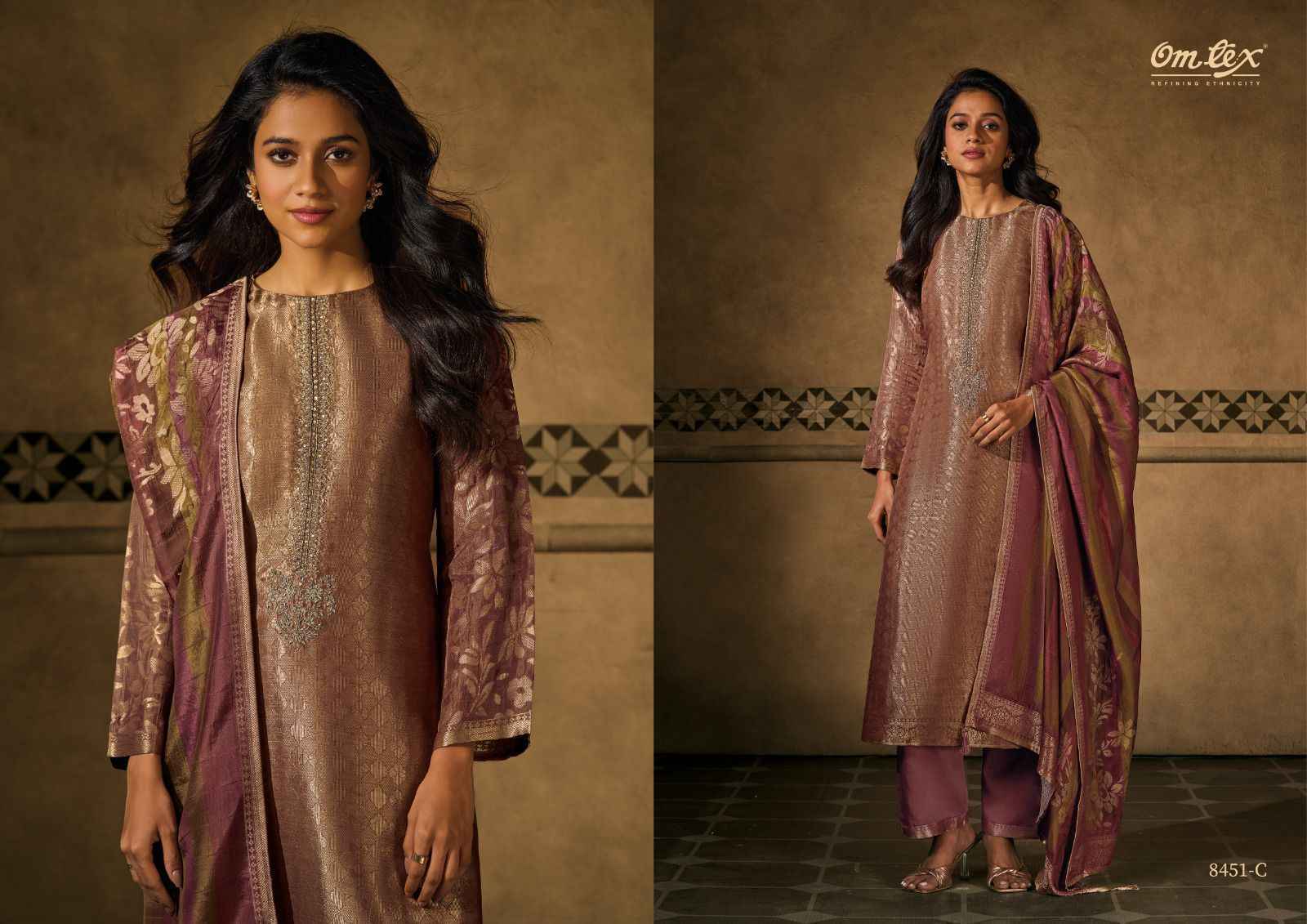 Omtex Baarish Karin Jacquared Dress Material 3 Pc Catalouge