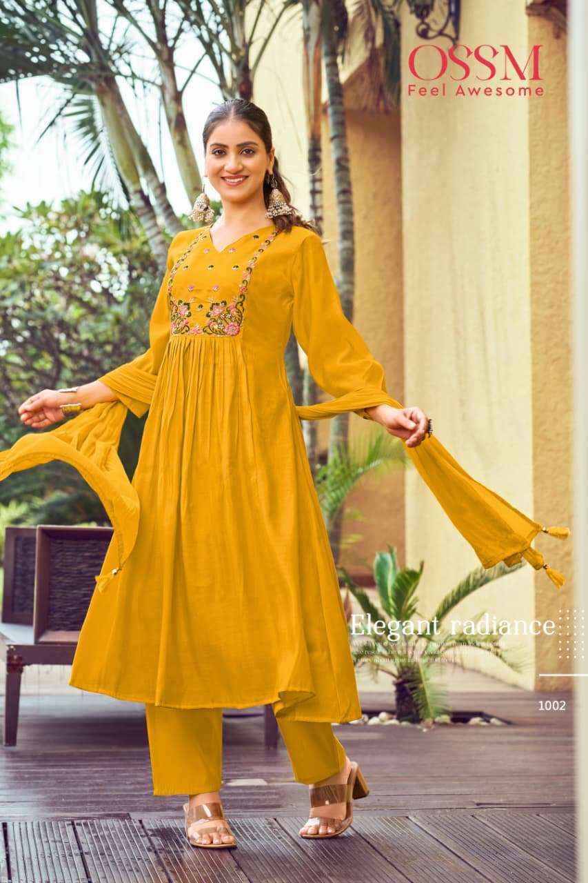 Ossm Gulmohar Premium Designs Kurti Pant Dupatta Set Collection ( 6 Pcs Catalog )
