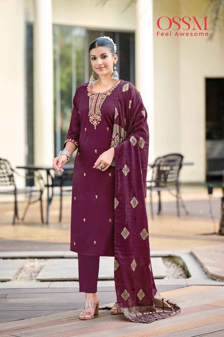 Ossm Heer Roman Silk Kurti Combo 6 pcs Catalogue