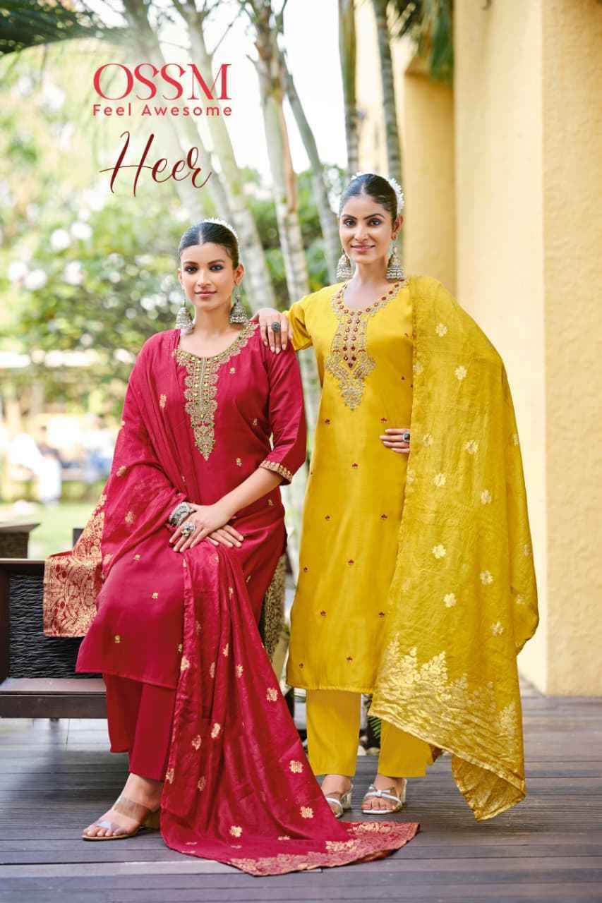Ossm Heer Roman Silk Kurti Combo 6 pcs Catalogue