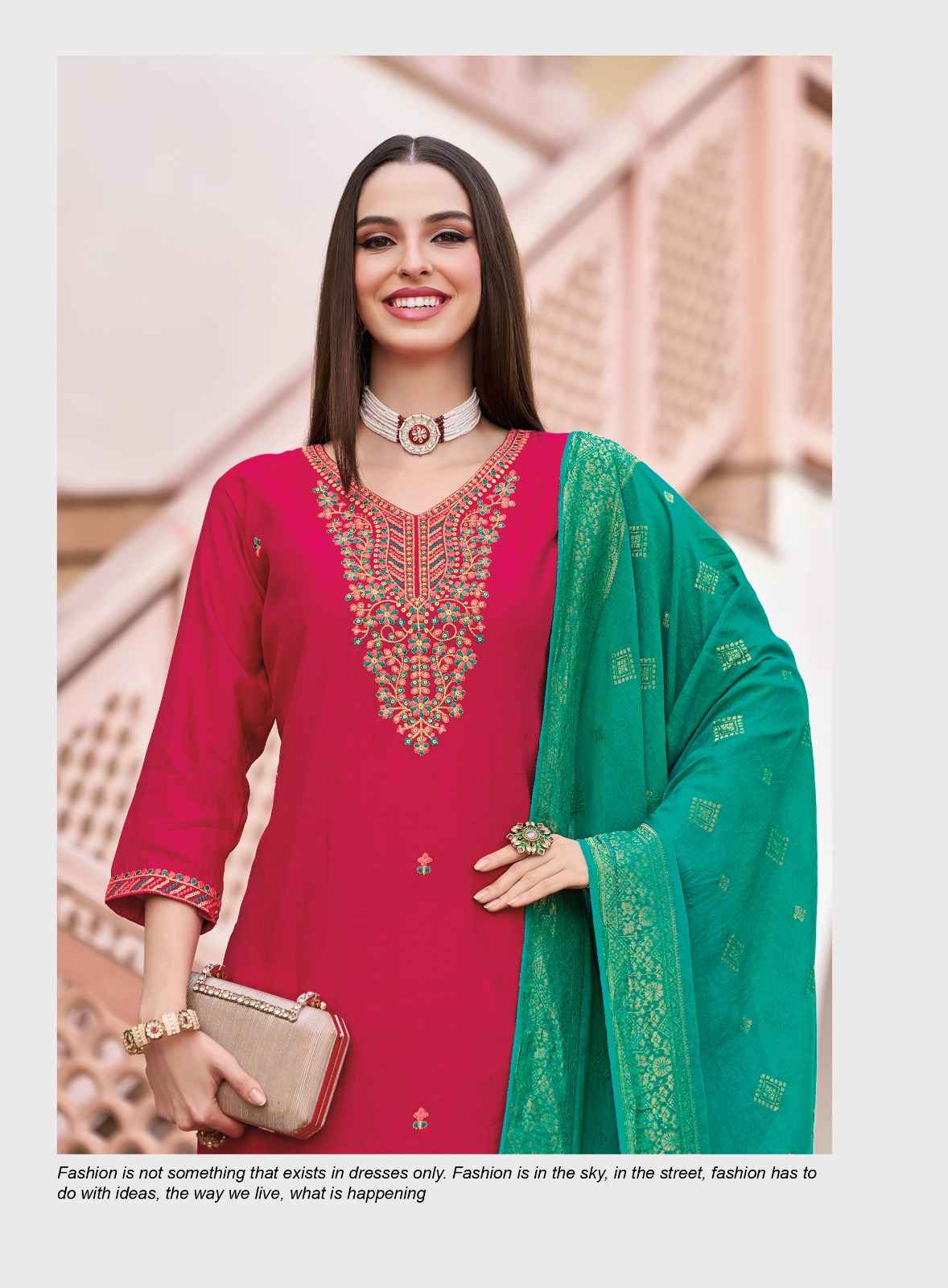 Radhika Nazakat Vol 2 Vertican Silk Embroidery Top Bottom And Dupatta Set Collection ( 6 Pcs Catalog )