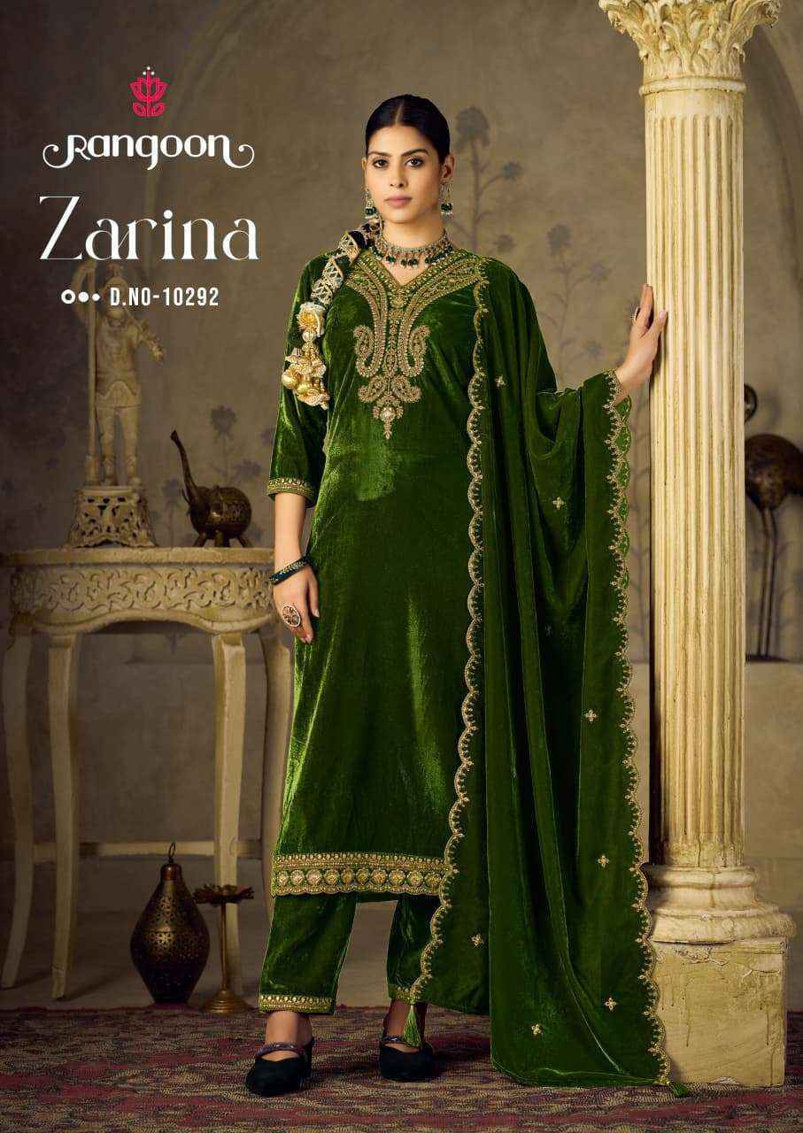 Rangoon Zarina Readymade Velvet Dress Collection ( 4 Pcs Catalog )