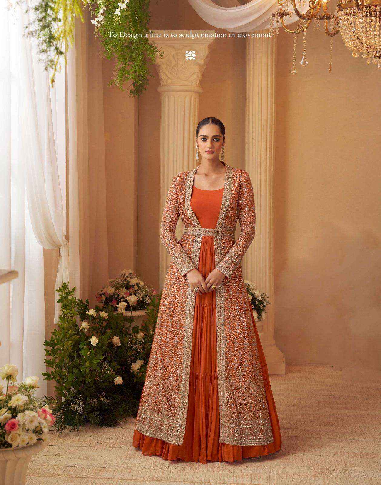 Sayuri Designer Kasmira Chinon Silk Gown Collection ( 4 Pcs Catalog )