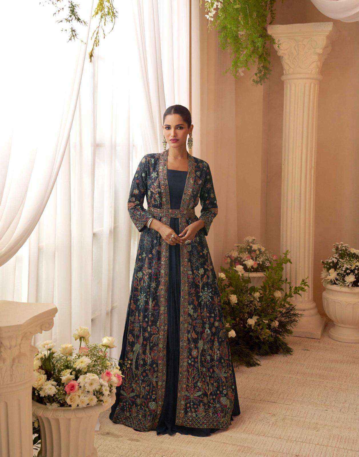 Sayuri Designer Kasmira Chinon Silk Gown Collection ( 4 Pcs Catalog )