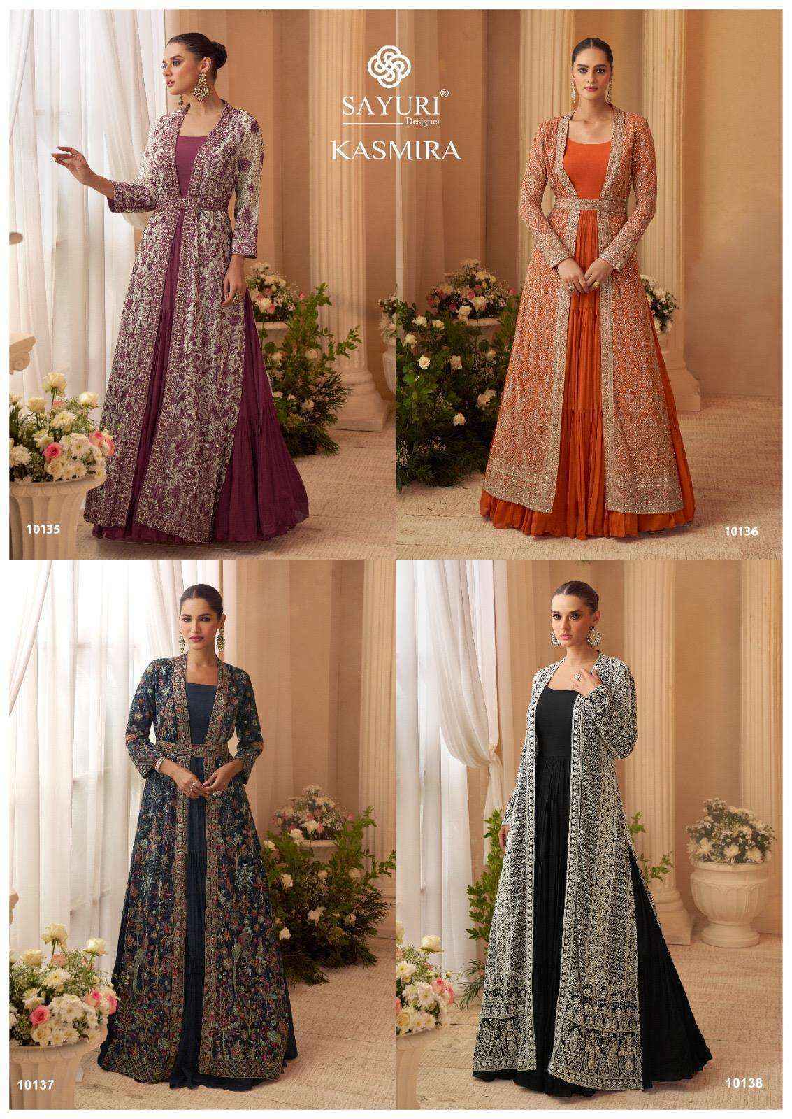 Sayuri Designer Kasmira Chinon Silk Gown Collection ( 4 Pcs Catalog )