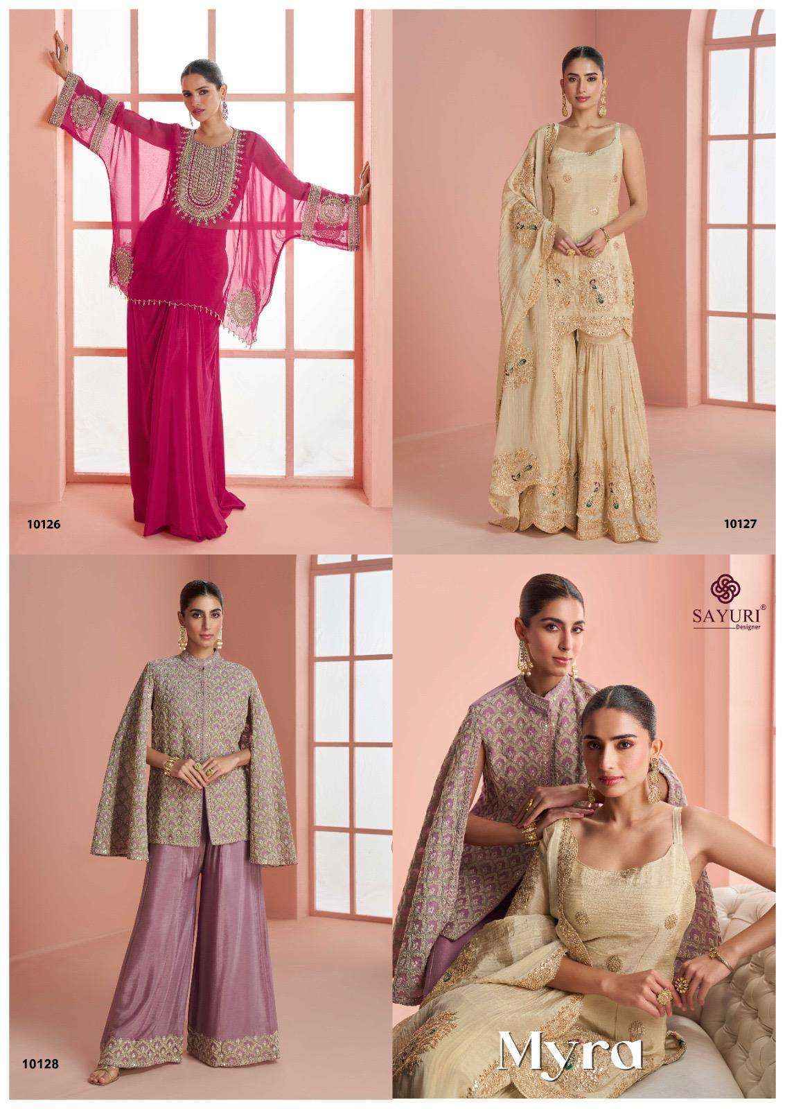 Sayuri Designer Myra Readymade Simer Silk Dress Collection ( 3 Pcs Catalog )