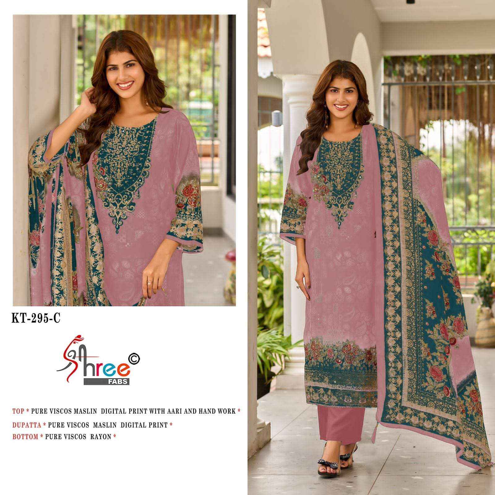 Shree Fabs Kt 295 Colors Pure Viscose Muslin Pakistani Dress Collection ( 4 Pcs Catalog )