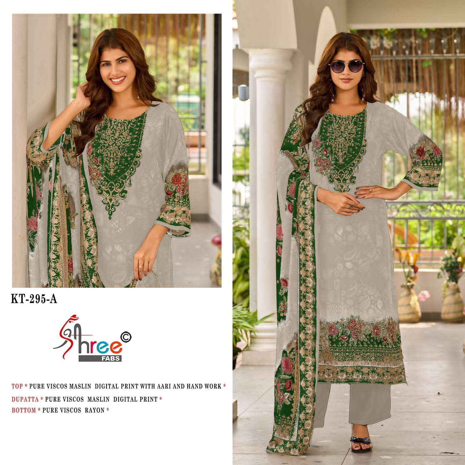 Shree Fabs Kt 295 Colors Pure Viscose Muslin Pakistani Dress Collection ( 4 Pcs Catalog )