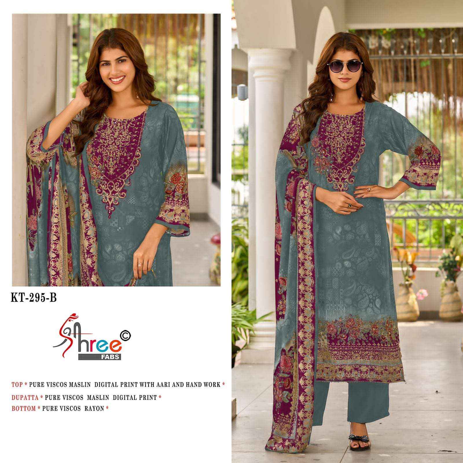 Shree Fabs Kt 295 Colors Pure Viscose Muslin Pakistani Dress Collection ( 4 Pcs Catalog )