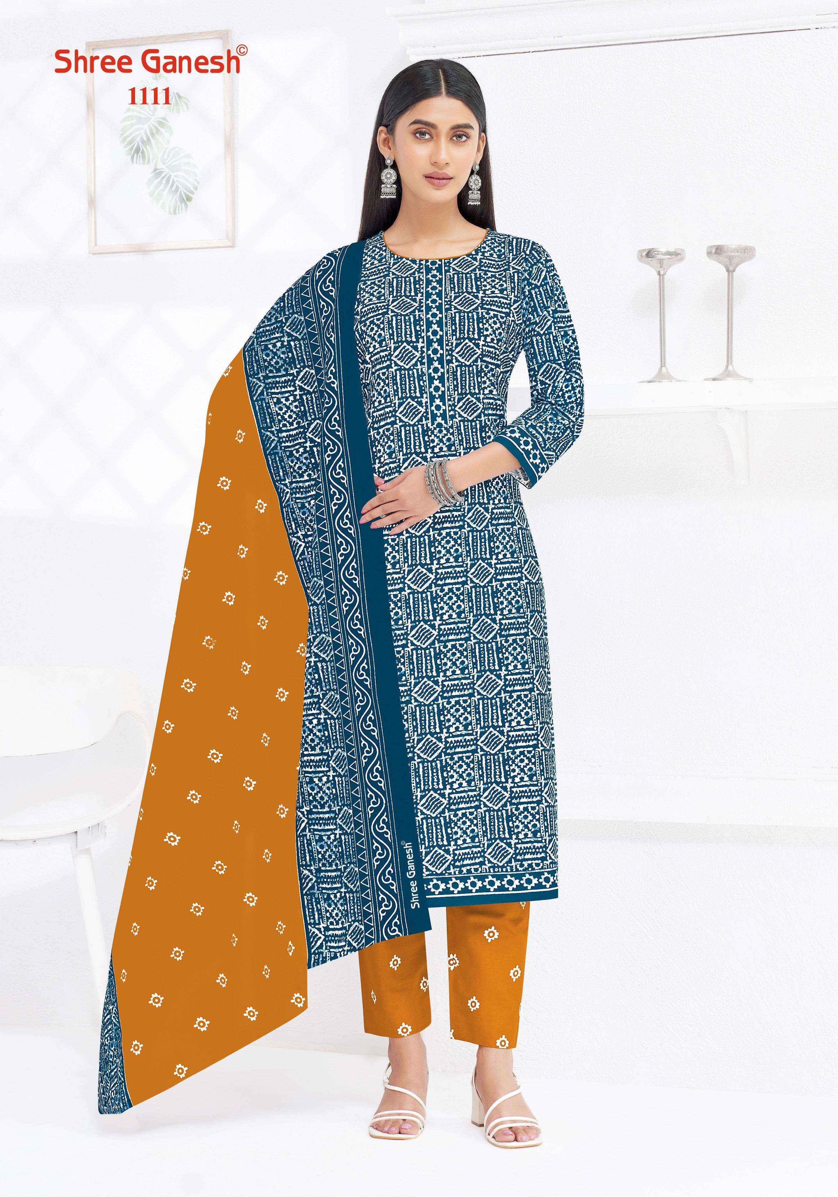 SHREE GANESH LEHRIYA VOL 1 COTTON PRINT LADIES KURTI PANT AND DUPATTA