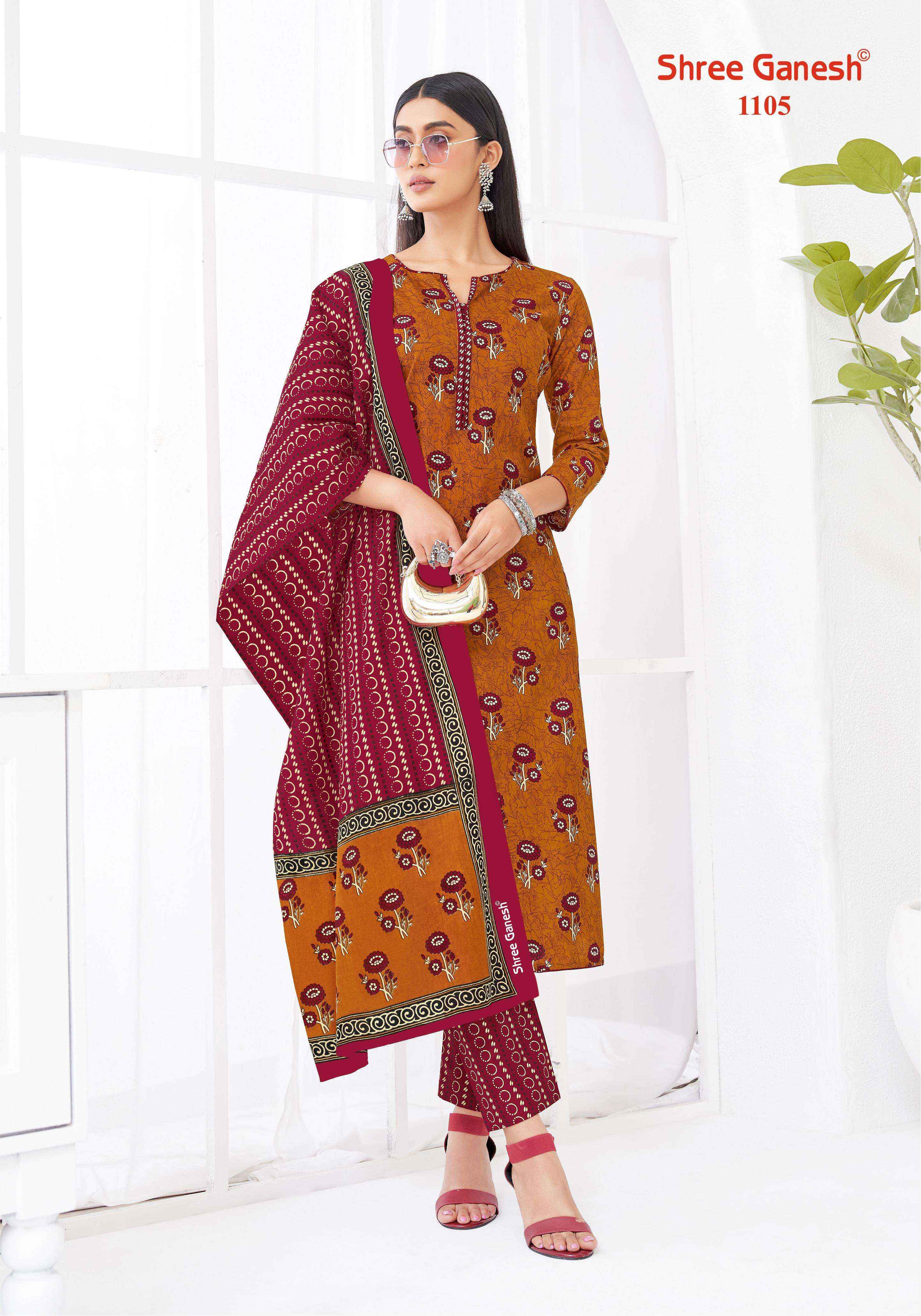 SHREE GANESH LEHRIYA VOL 1 COTTON PRINT LADIES KURTI PANT AND DUPATTA