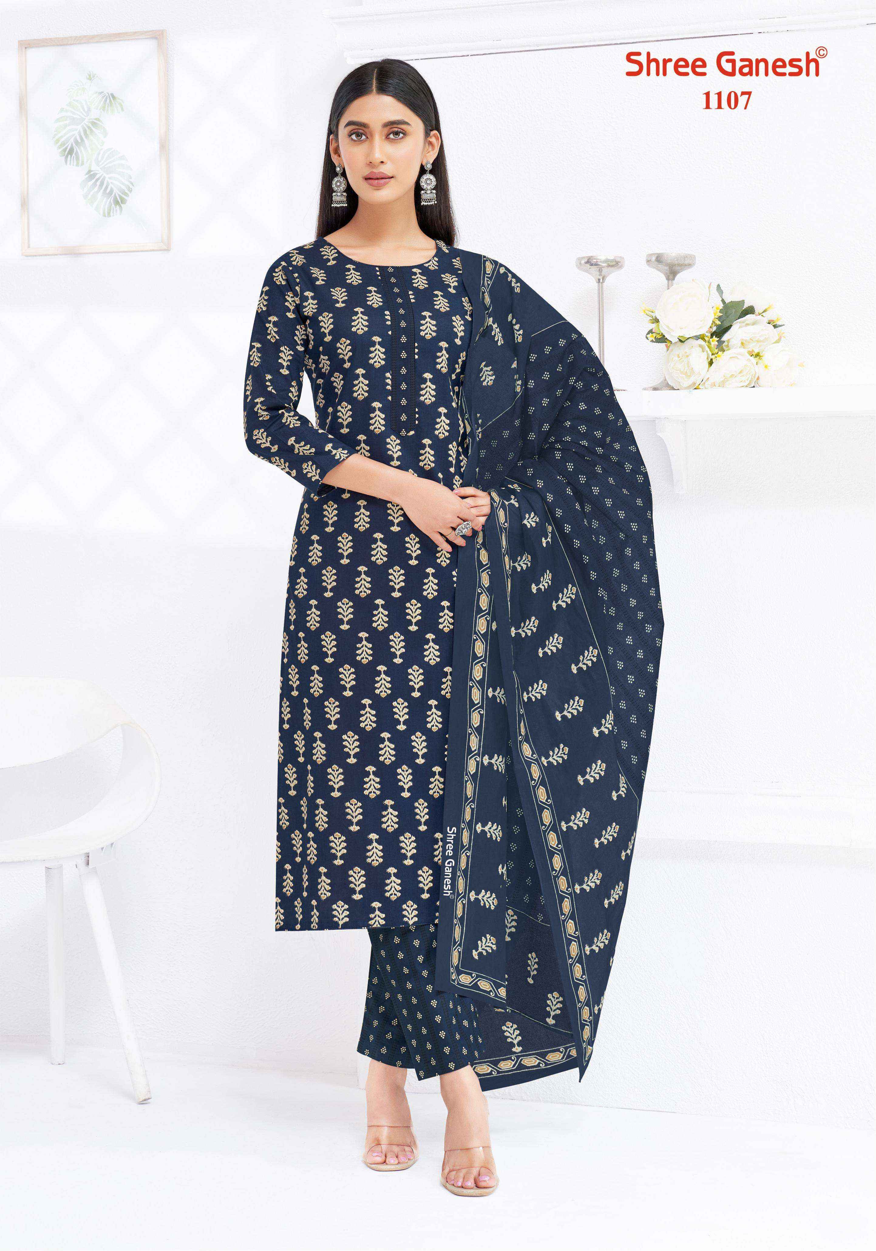 SHREE GANESH LEHRIYA VOL 1 COTTON PRINT LADIES KURTI PANT AND DUPATTA