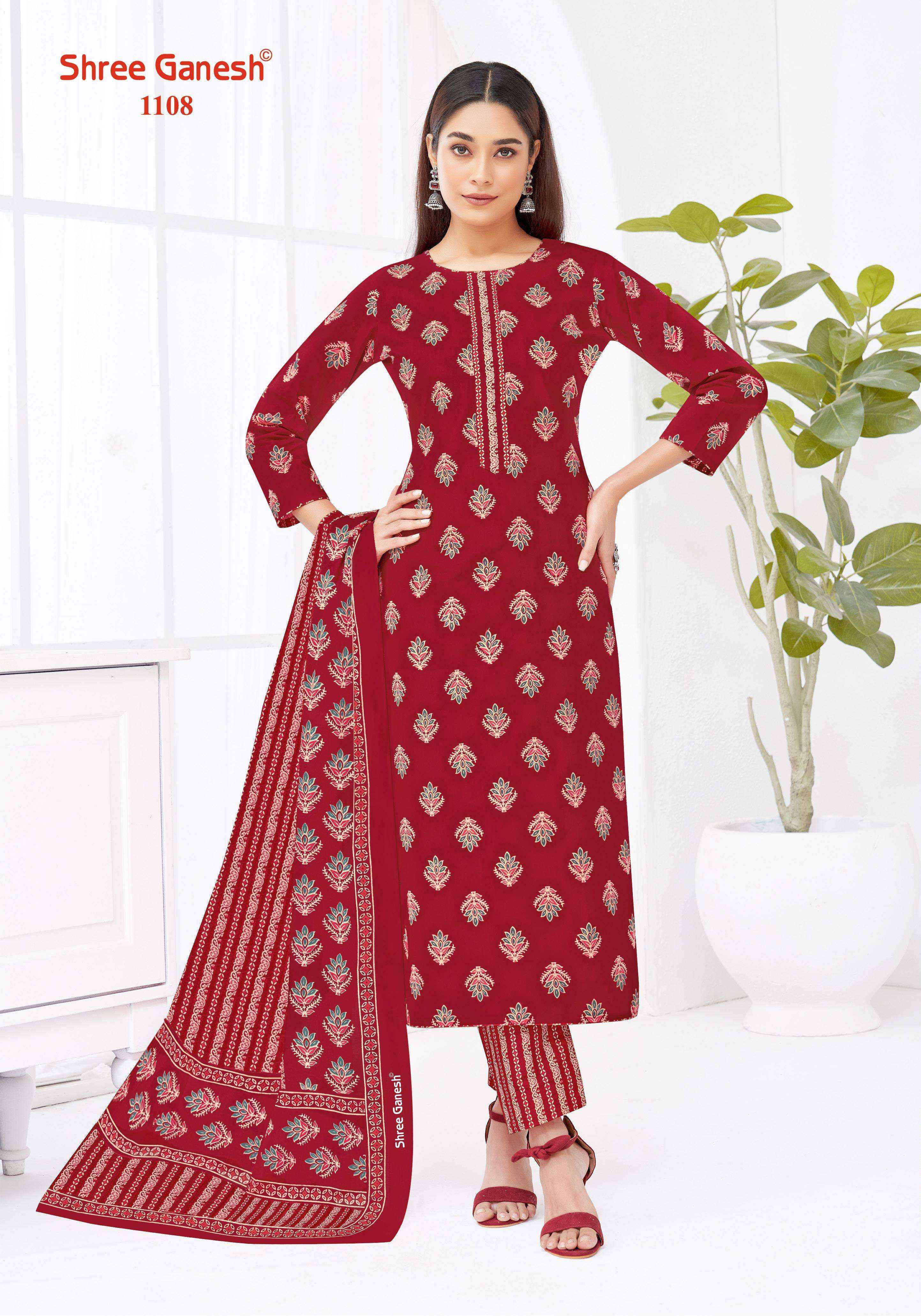 SHREE GANESH LEHRIYA VOL 1 COTTON PRINT LADIES KURTI PANT AND DUPATTA