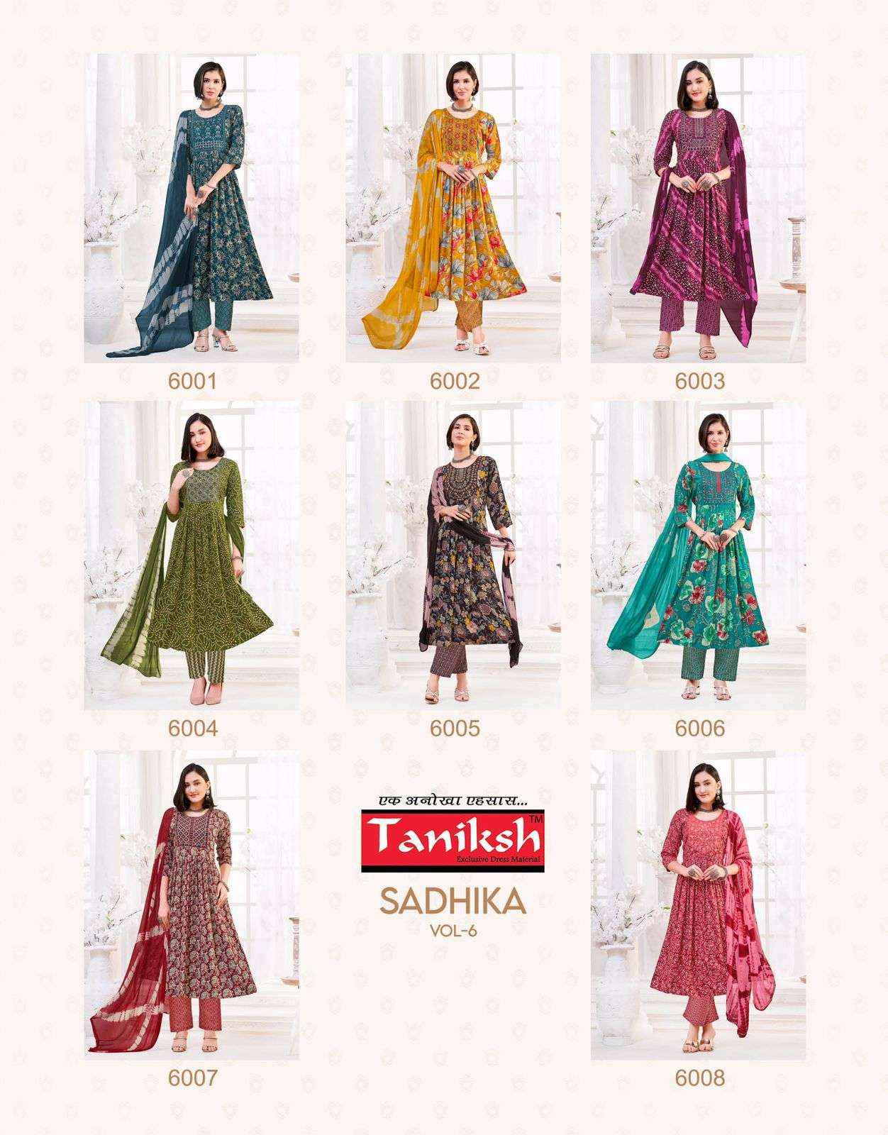 TANIKSH SADHIKA VOL 6 FANCY NAIRA CUT STYLE KURTI COMBO SET COLLECTION ( 8 PCS CATALOG )