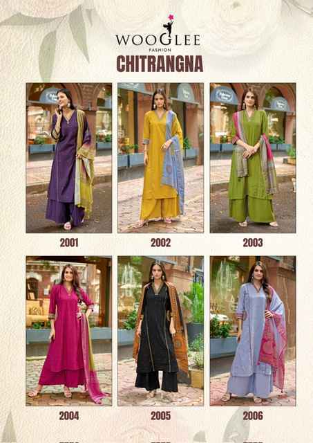 Wooglee Chitrangna Barline Viscose Kurti Combo Collection ( 6 Pcs Catalog )