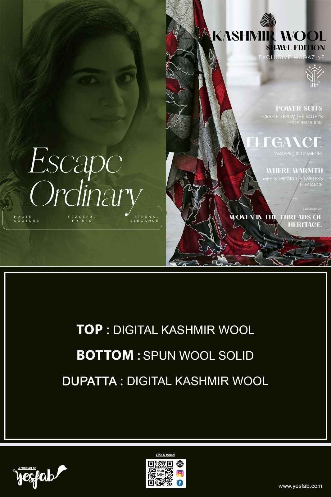 Yesfab kashmir Wool Dress Material Wholesale Price ( 12 Pcs Catalog )