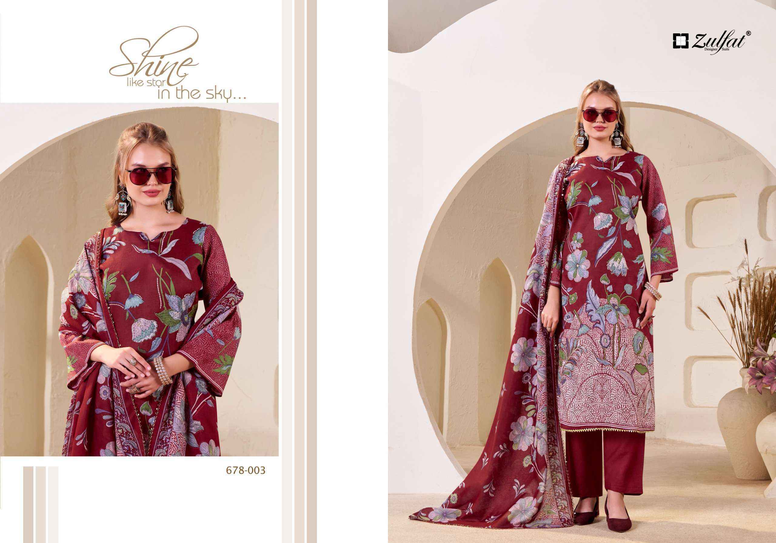 Zulfat Nasreen Jam Satin Dress Material Wholesale Price ( 4 Pcs Catalog )