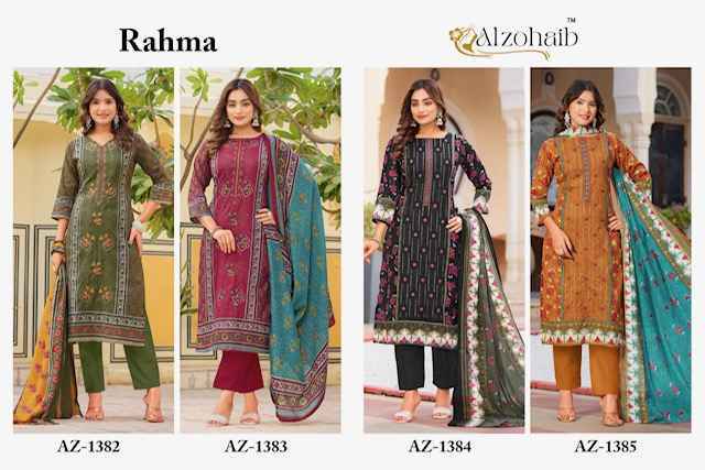 Alzohaib Rahma Cotton Pakistani Suit Surat Wholesale Catalog ( 4 Pcs Catalogue )