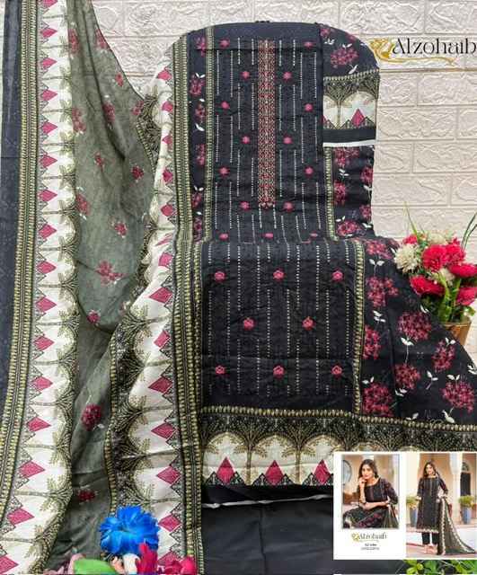 Alzohaib Rahma Cotton Pakistani Suit Surat Wholesale Catalog ( 4 Pcs Catalogue )