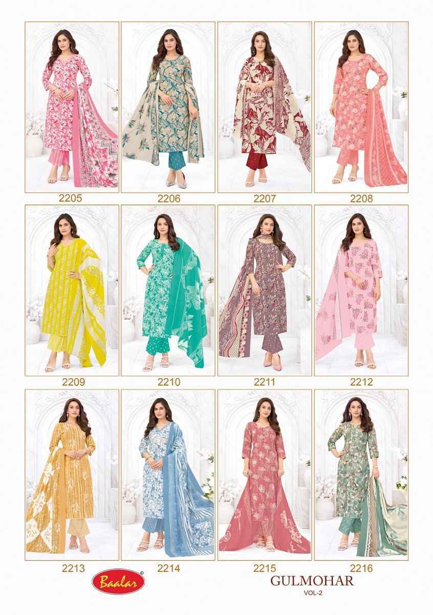 Baalar Gulmohar Vol 2 Cotton Dress Material Collection ( 12 Pcs Catalog )