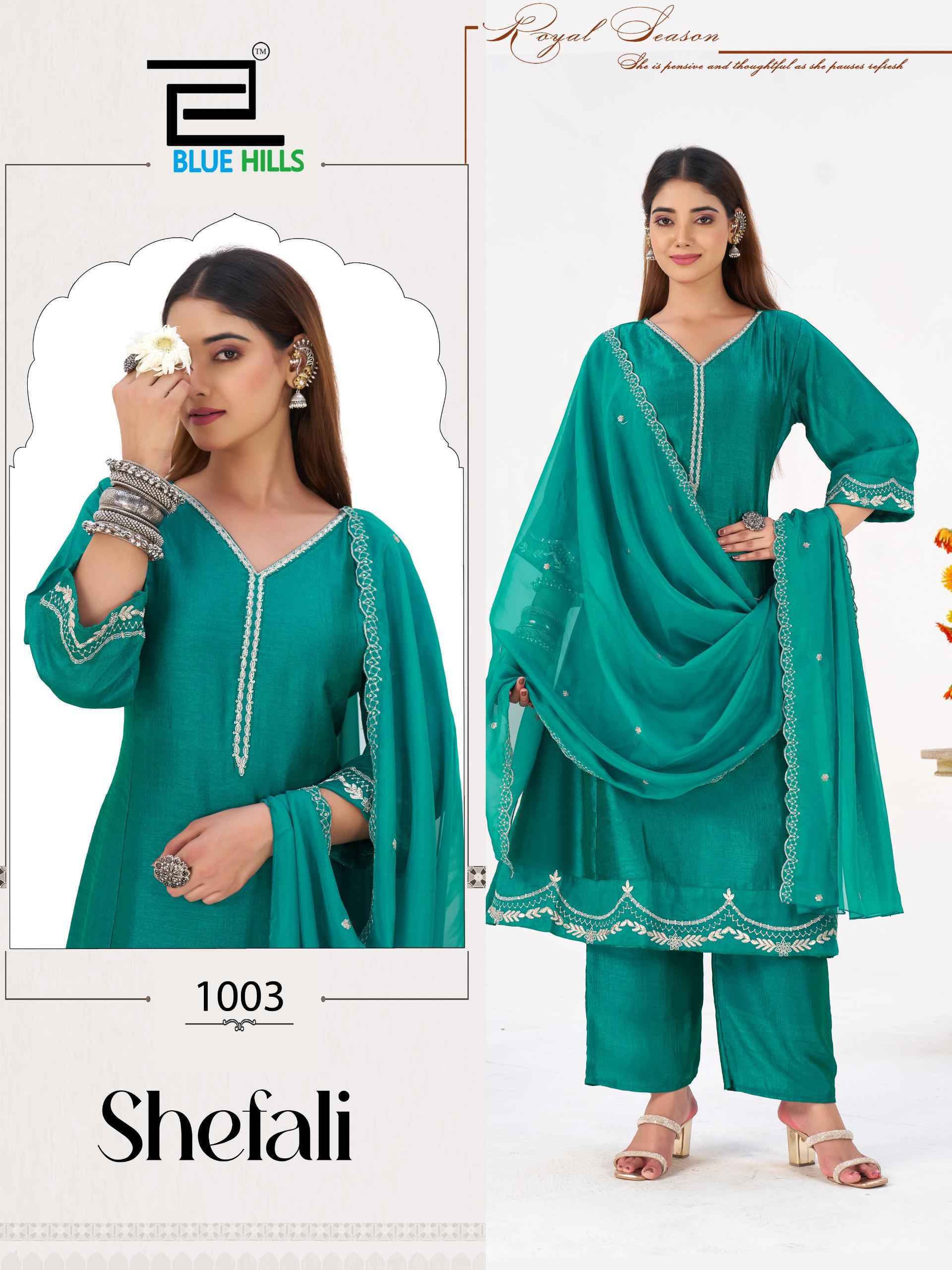 Blue Hills Shefali Vichitra silk Kurti Combo Collection ( 4 Pcs Catalog )