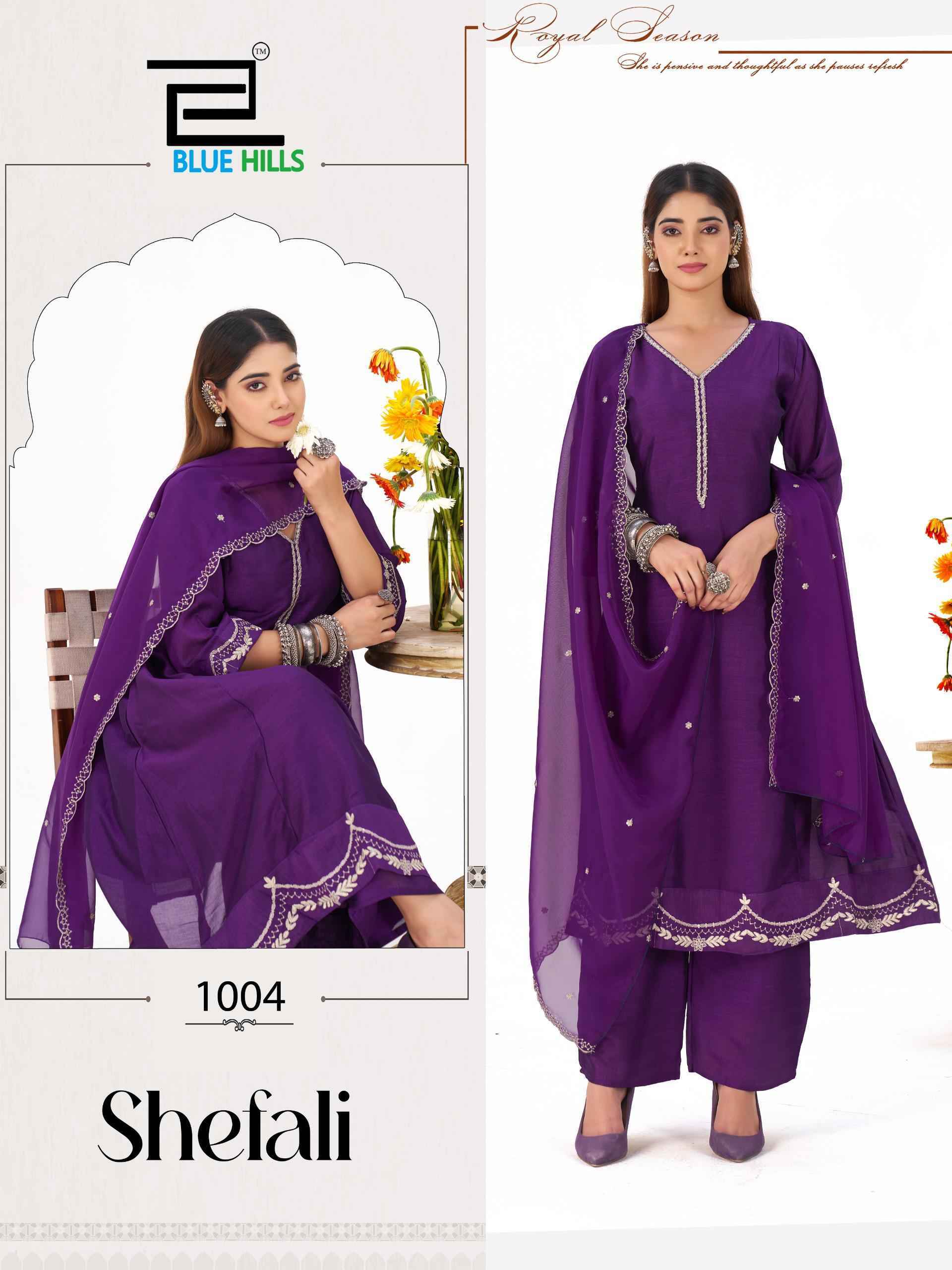 Blue Hills Shefali Vichitra silk Kurti Combo Collection ( 4 Pcs Catalog )