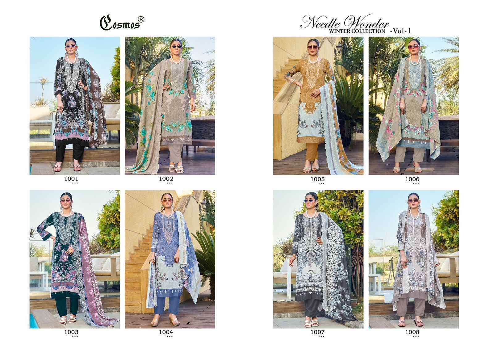 Cosmos Needle Wonder Winter Wear Vol 1 Rayon Dress Material Collection ( 8 Pcs Catalog )