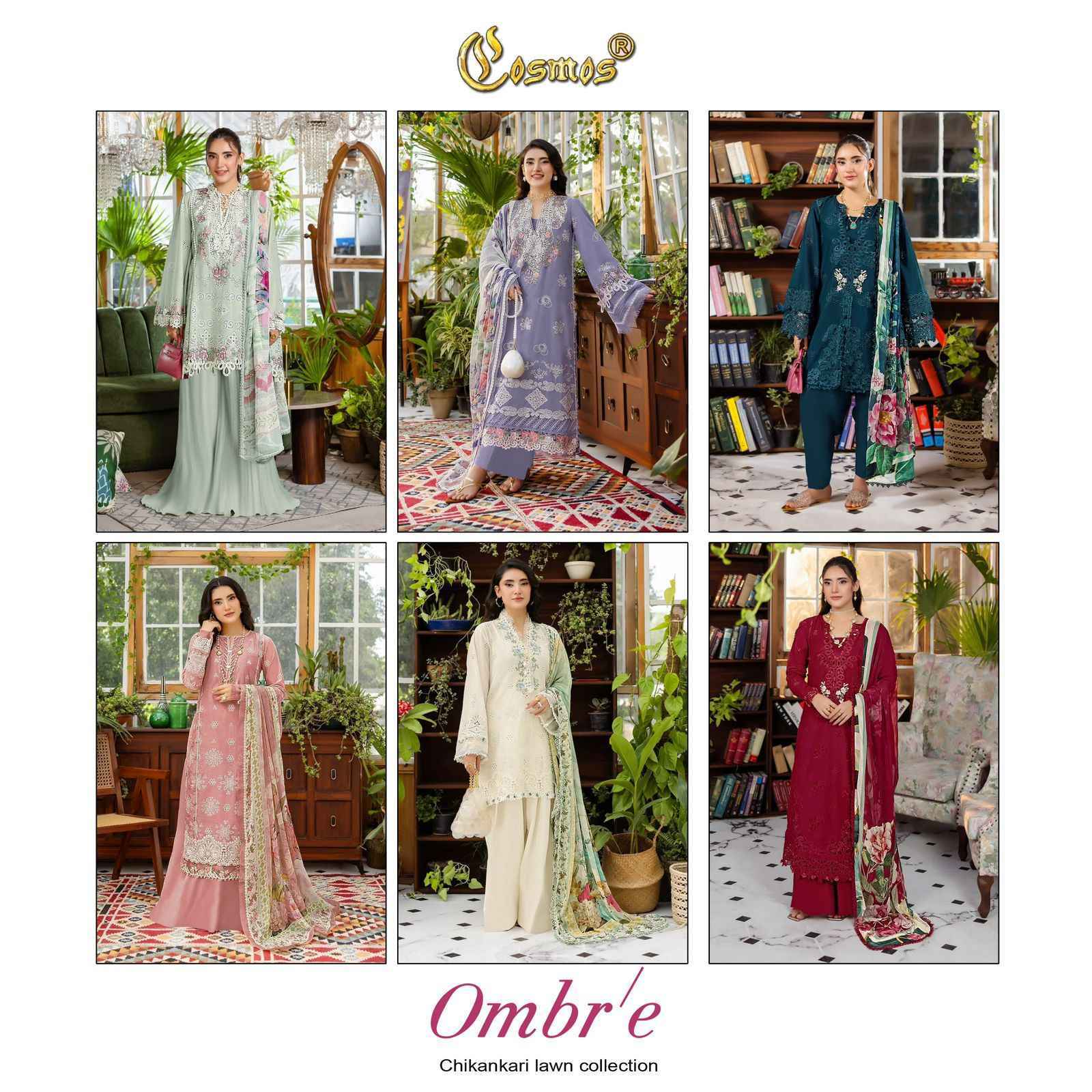 Cosmos Ombre Chikankari Lawn Collection Lawn Cotton Dress Material Wholesale Price ( 6 Pcs Catalog )