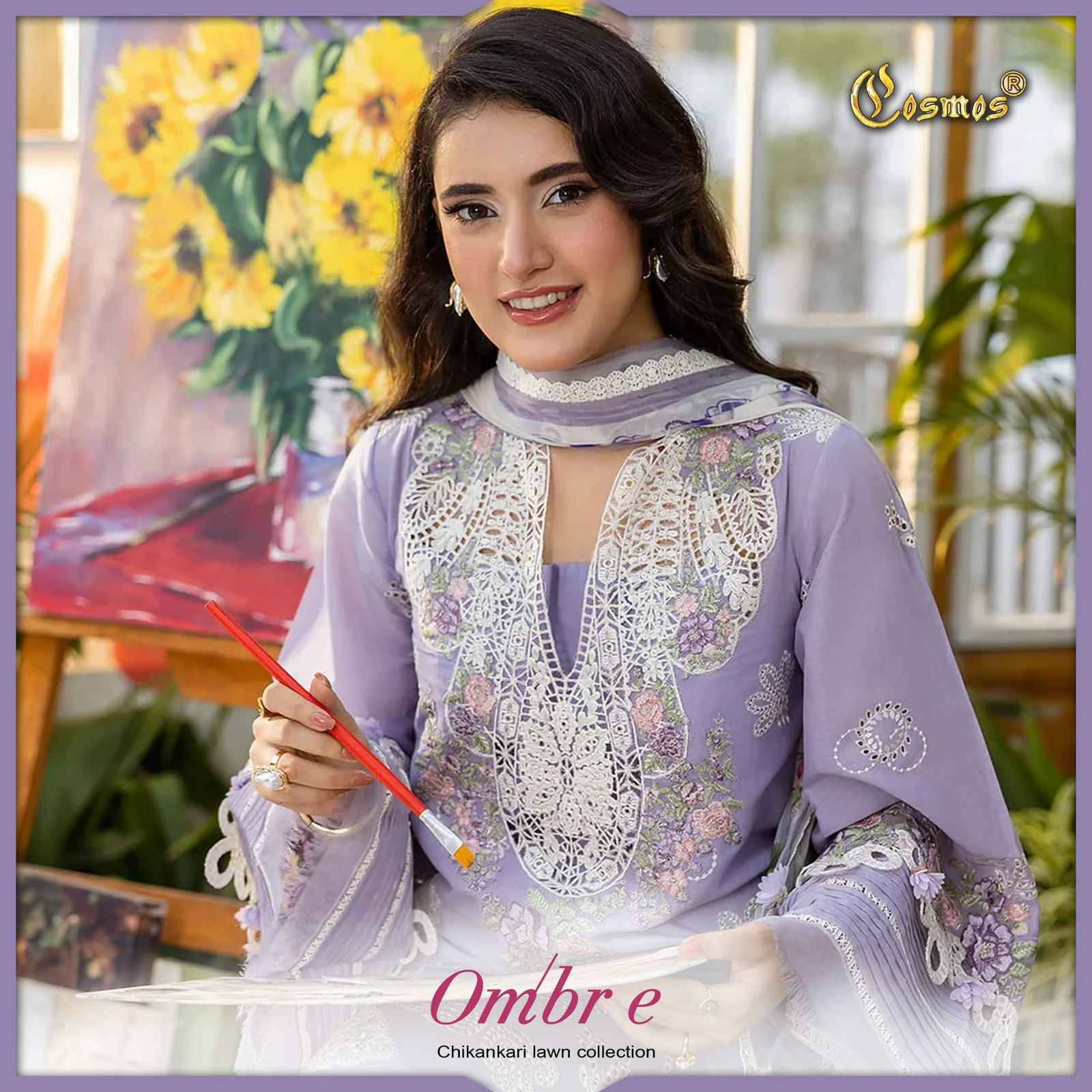 Cosmos Ombre Chikankari Lawn Collection Lawn Cotton Dress Material Wholesale Price ( 6 Pcs Catalog )