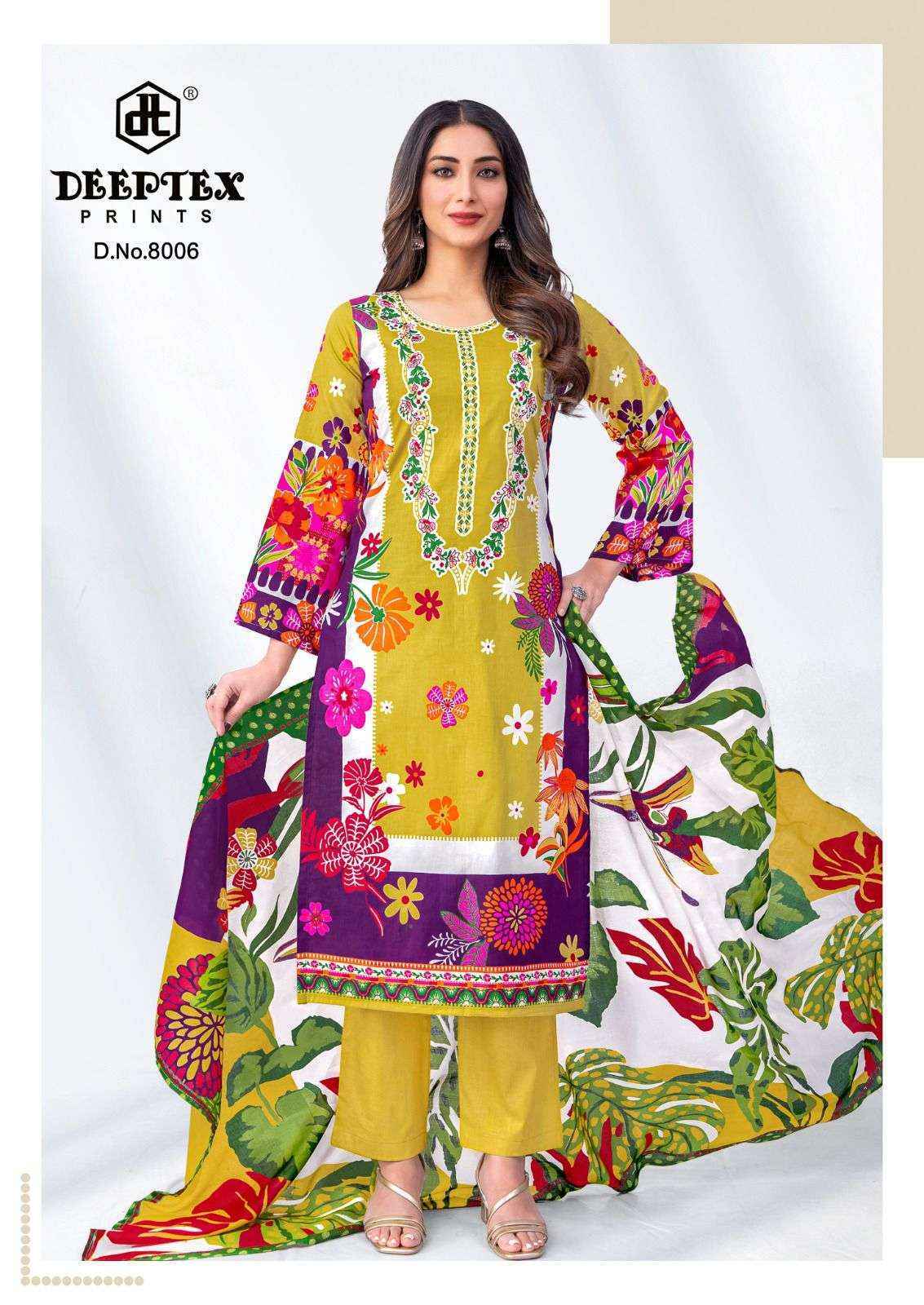 Deeptex Roohi Zara Vol 8 Lawn Cotton Dress Material Collection ( 8 Pcs Catalog )