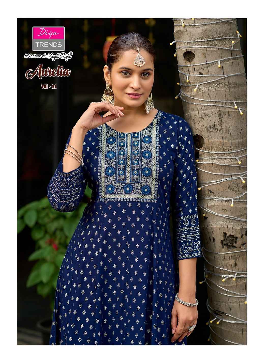 Diya Trends Aurelia Vol 1 Reyon Kurti Gown Collection ( 10 Pcs Catalog )